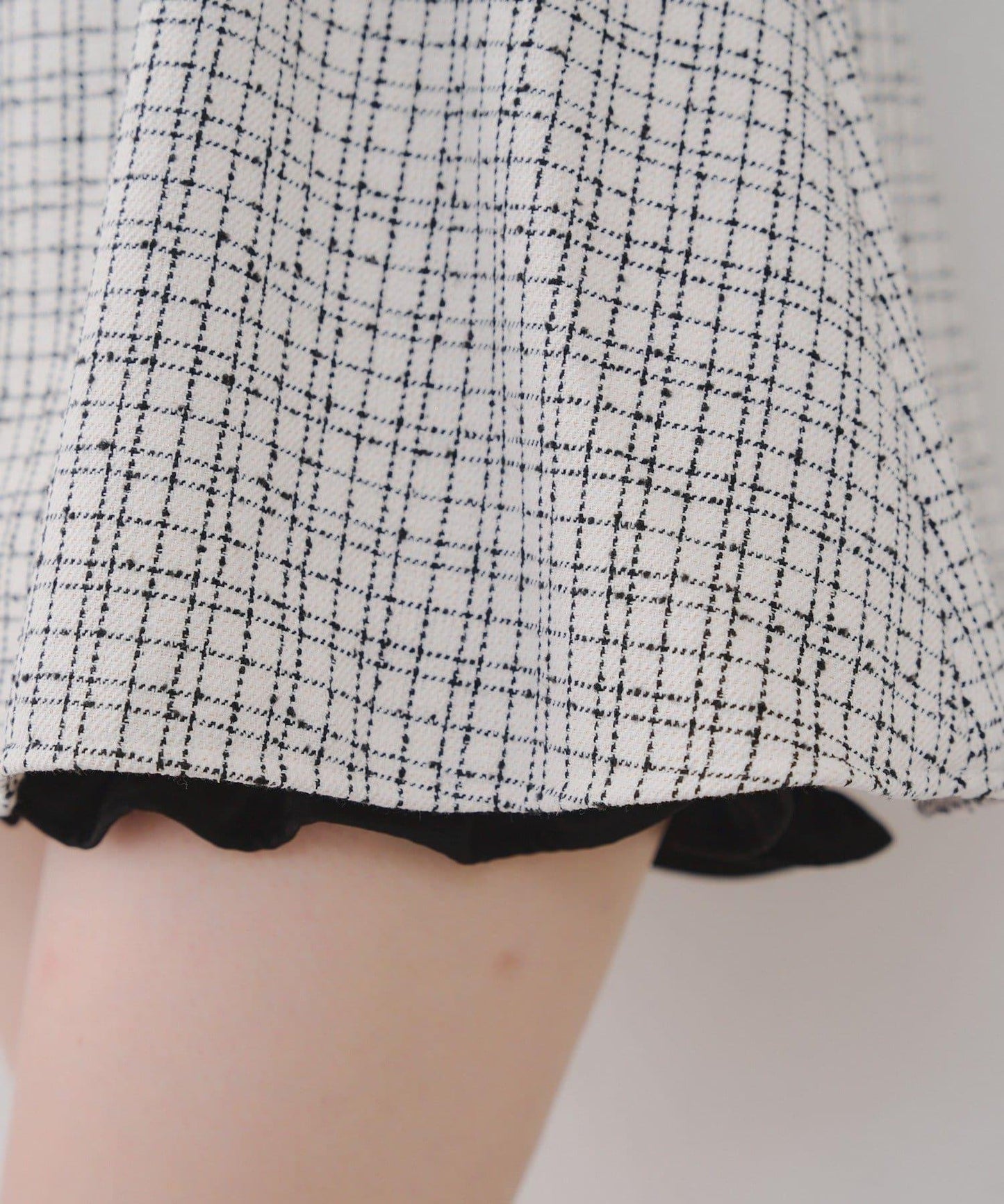 【Tweed Collection】拼色領口粗花呢迷你連衣裙