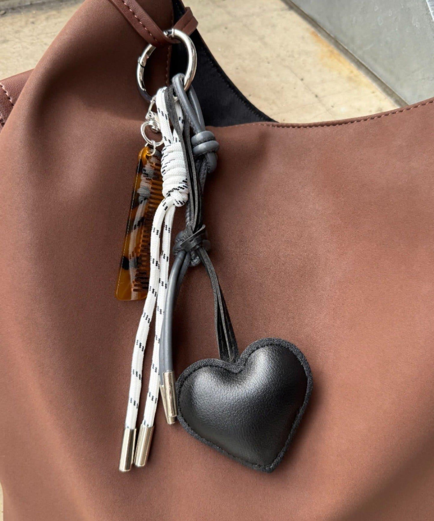 愛心皮革鑰匙掛件