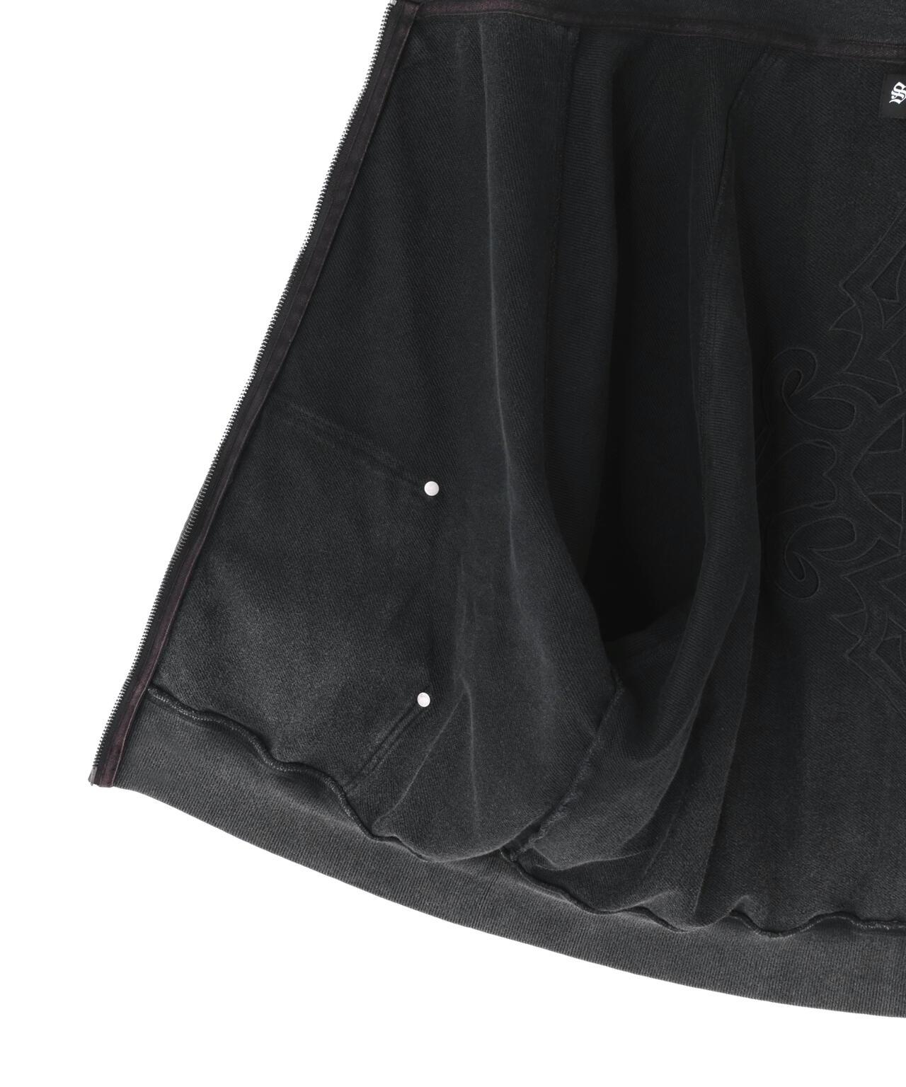 LEATHER PATCH 拉鍊連帽衛衣