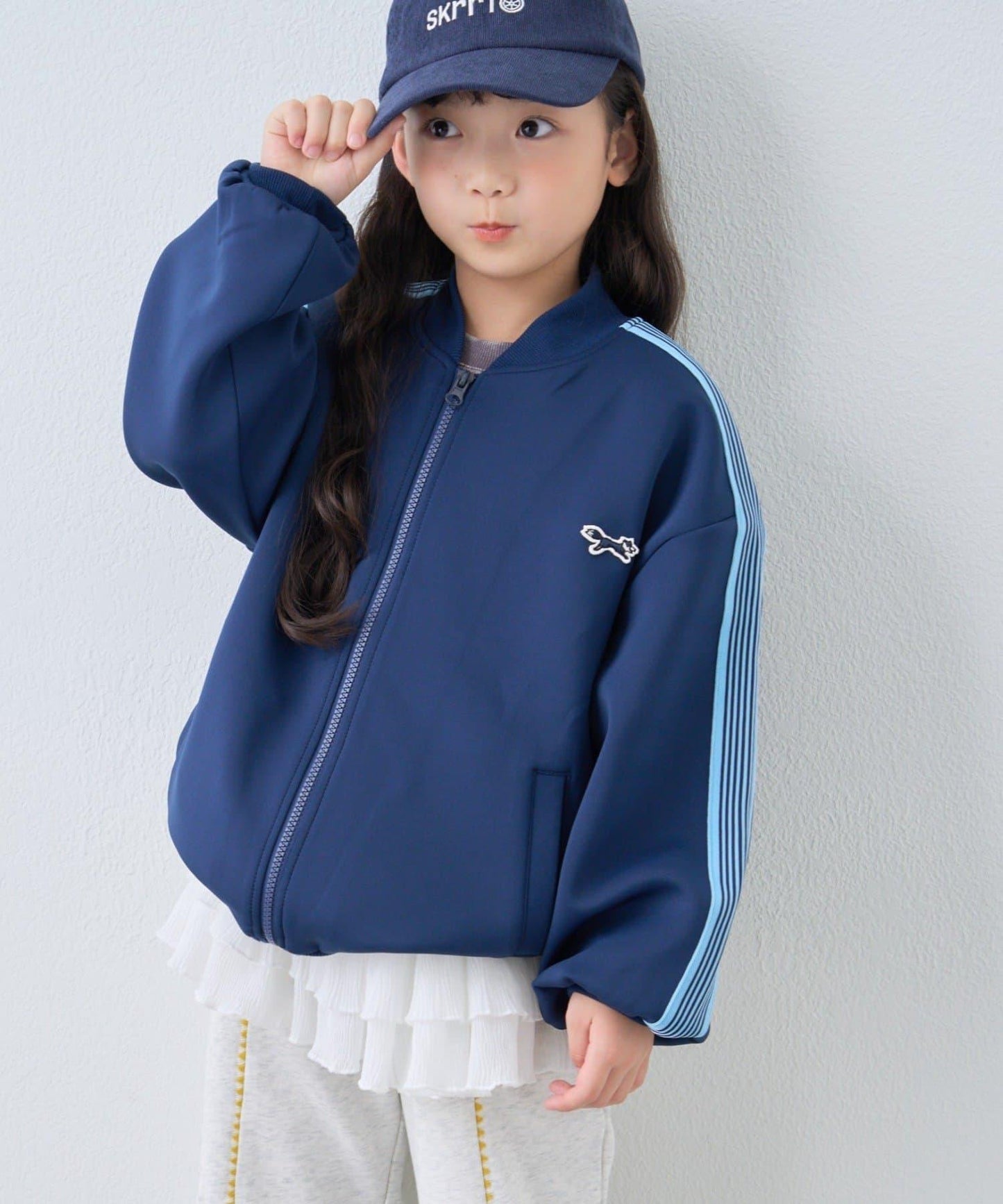 【KIDS】【FOX×TYPY】彈力針織拼接運動夾克