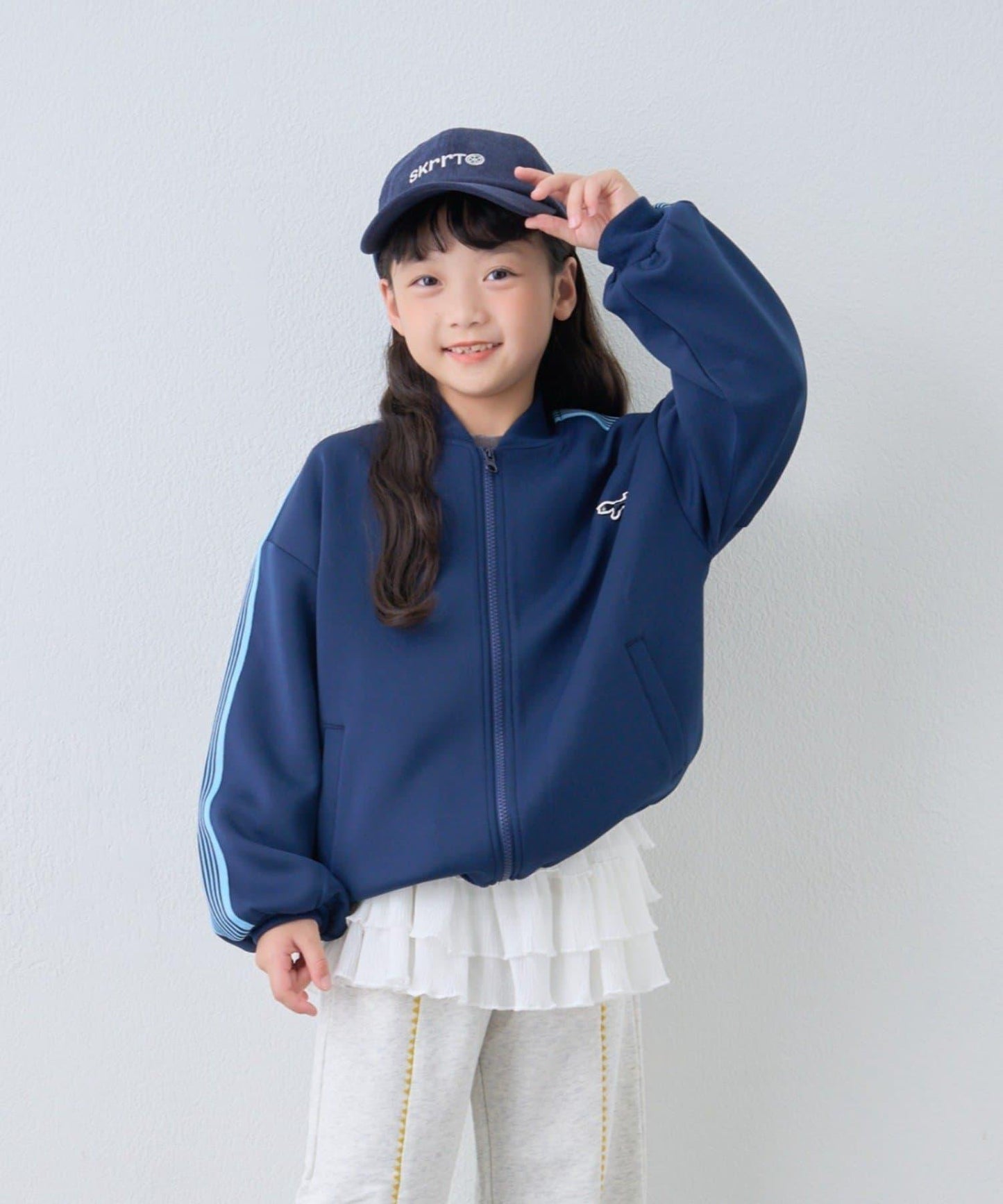 【KIDS】【FOX×TYPY】彈力針織拼接運動夾克