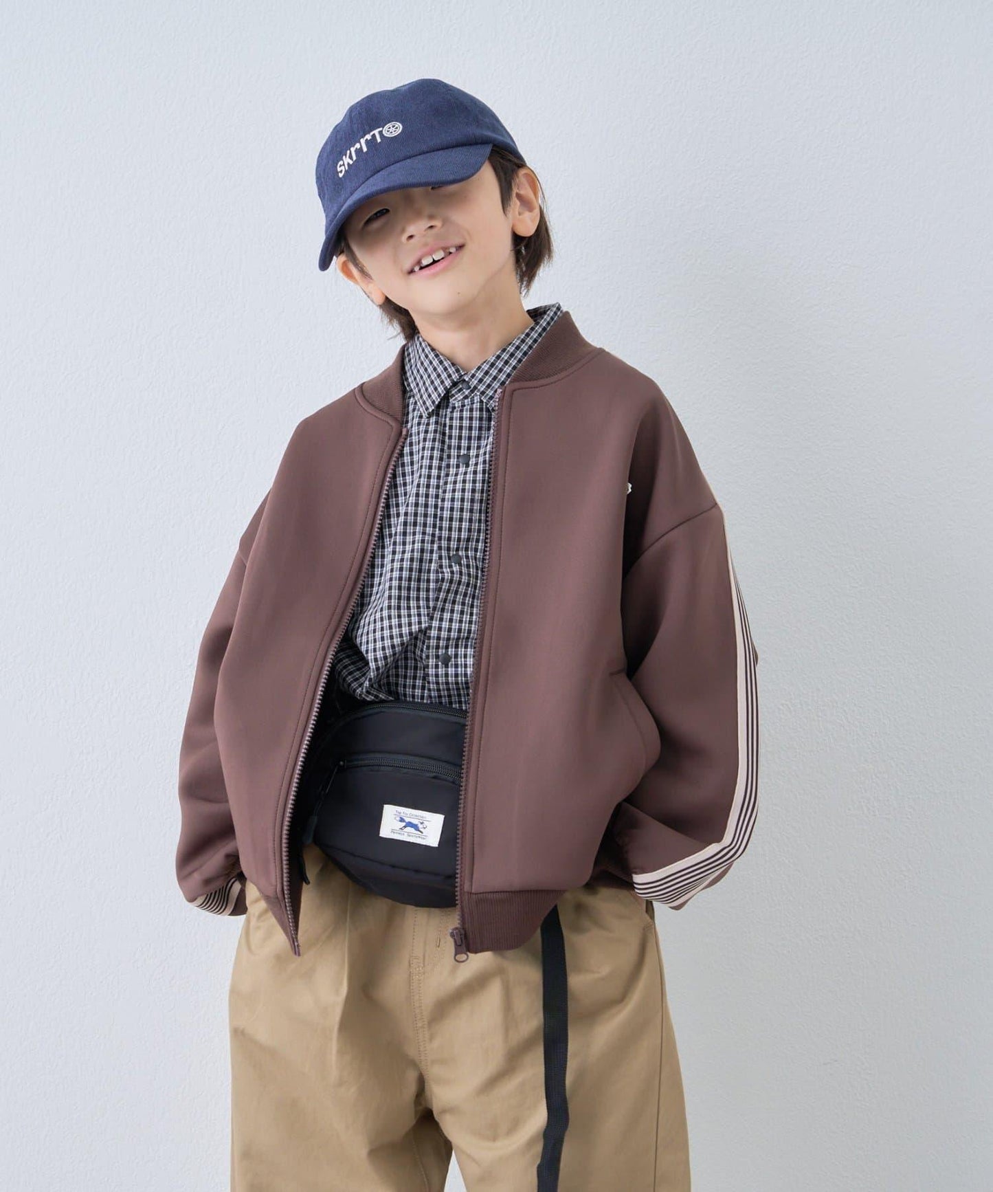 【KIDS】【FOX×TYPY】彈力針織拼接運動夾克