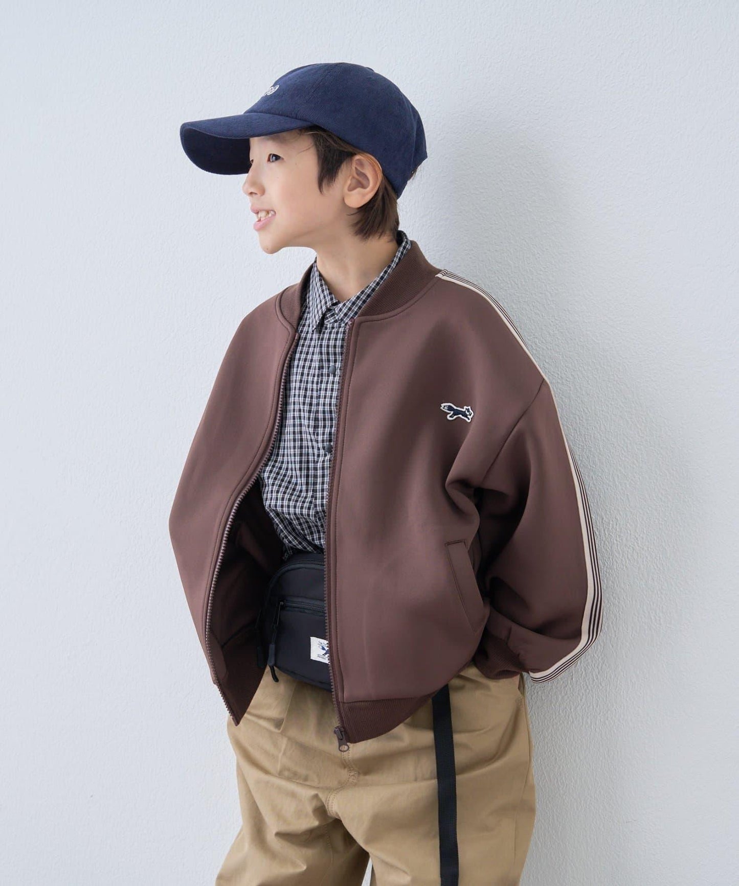 【KIDS】【FOX×TYPY】彈力針織拼接運動夾克