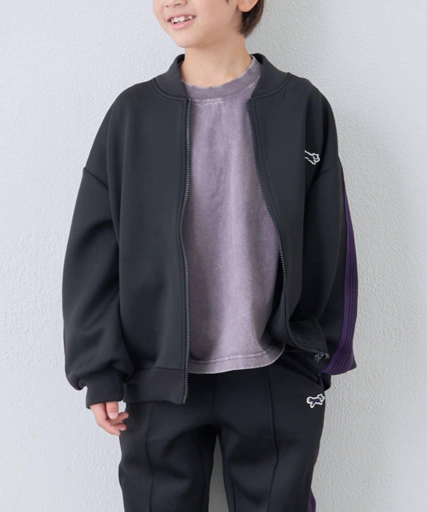 【KIDS】【FOX×TYPY】彈力針織拼接運動夾克