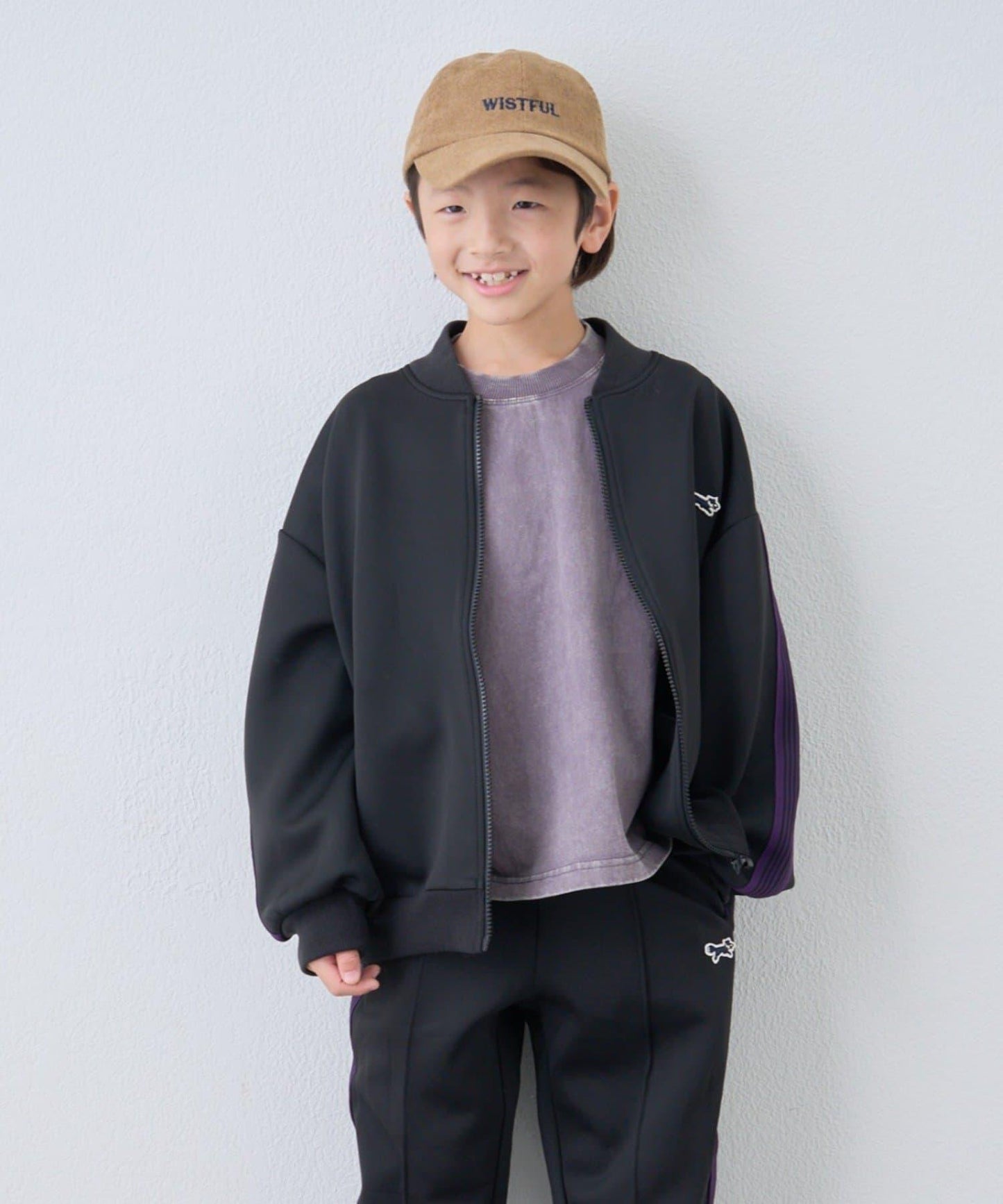 【KIDS】【FOX×TYPY】彈力針織拼接運動夾克