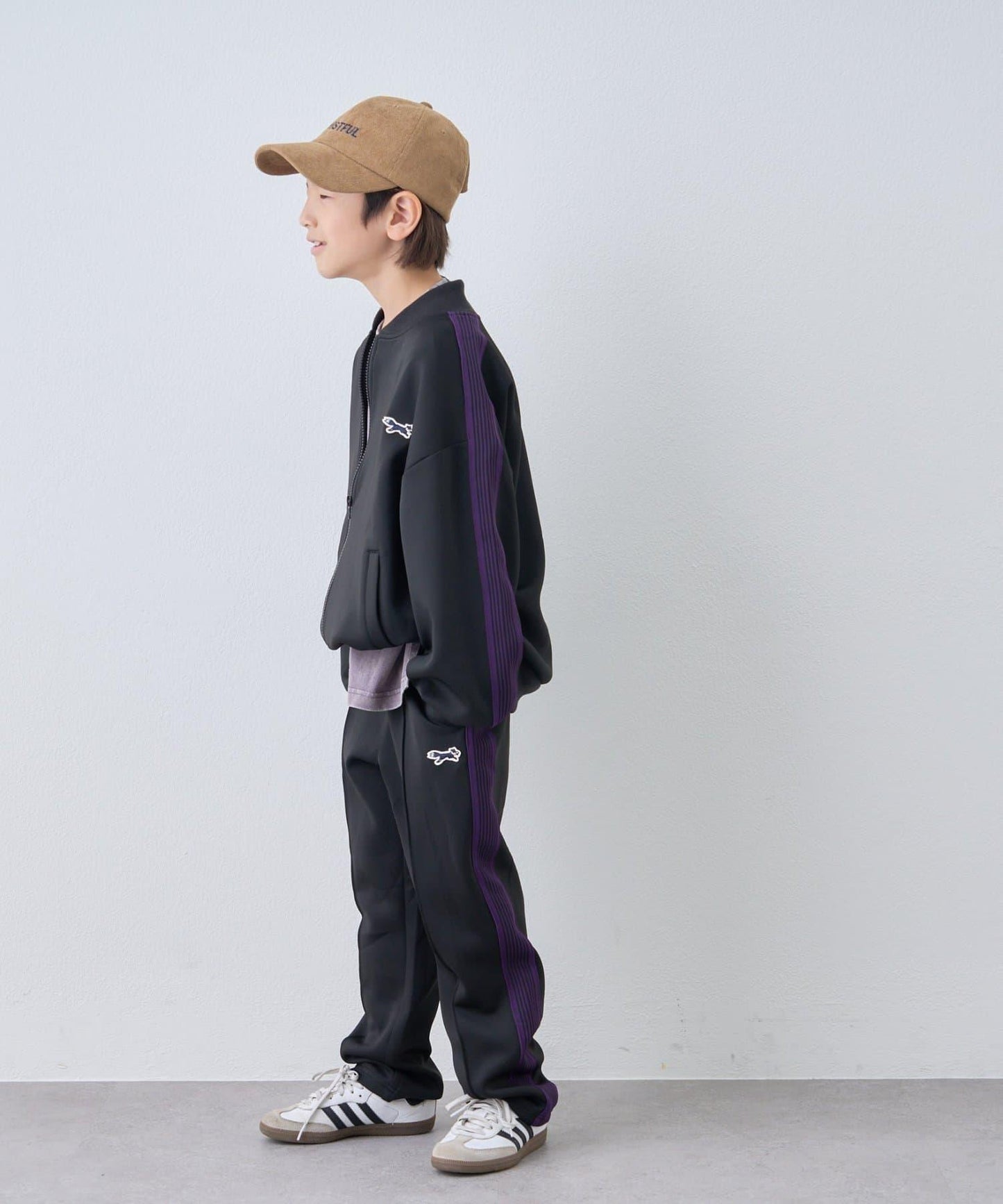 【KIDS】【FOX×TYPY】彈力針織拼接運動夾克