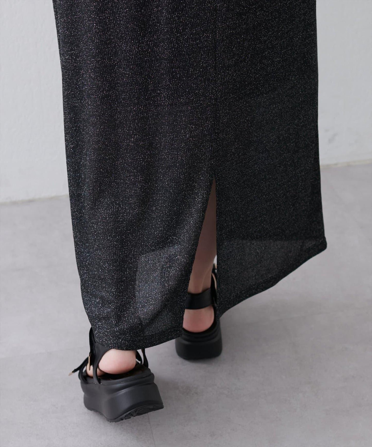 【natural couture】金銀絲羅紋修身半身裙