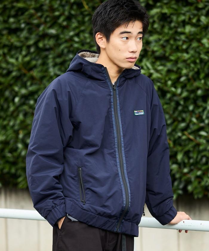 寬鬆版型尼龍羊羔絨可雙面穿連帽夾克