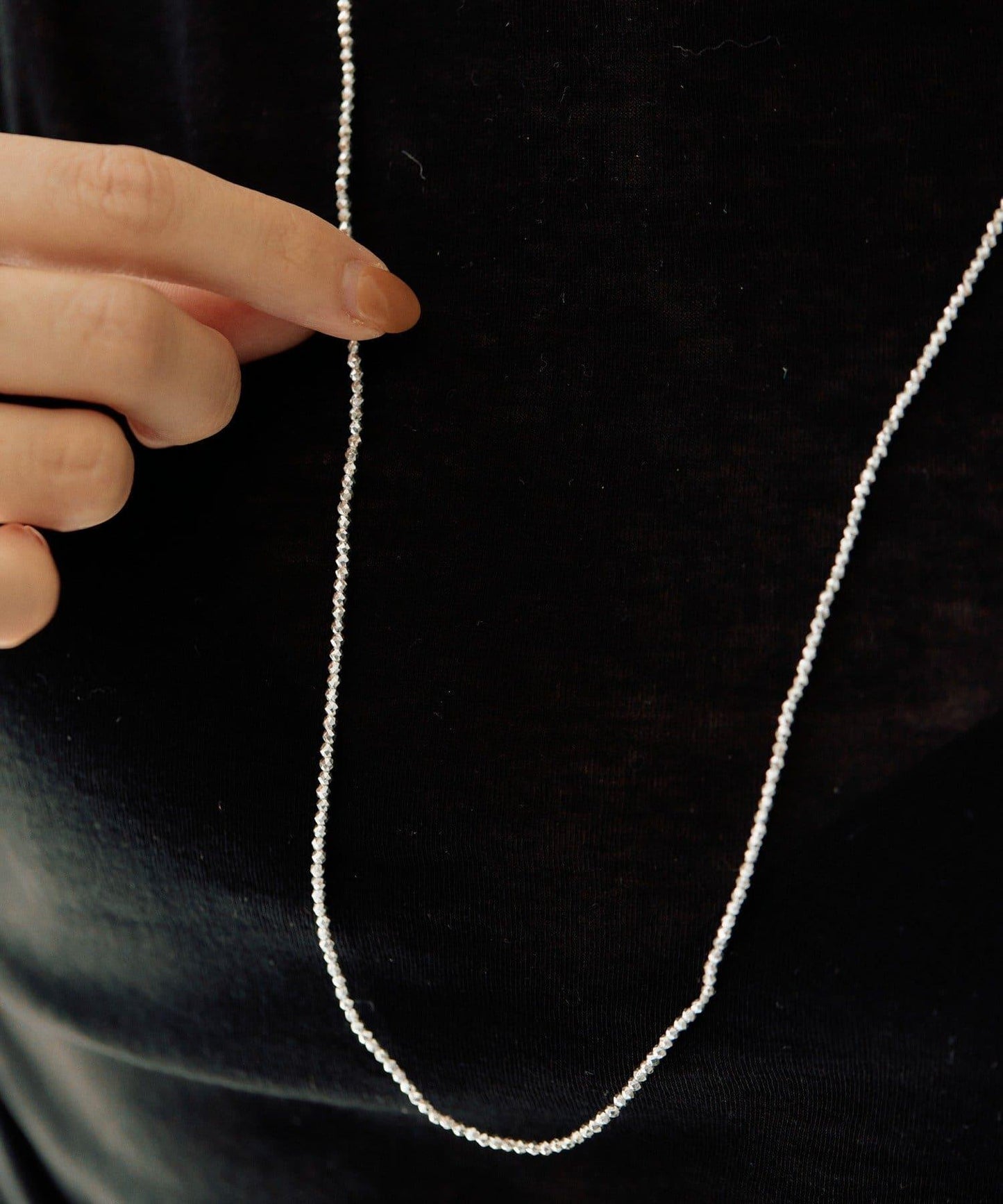 赤鐵礦×銀色長款項鍊