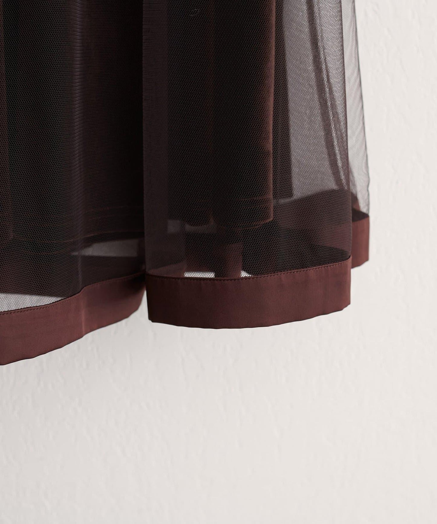 緞面包邊網紗半身裙