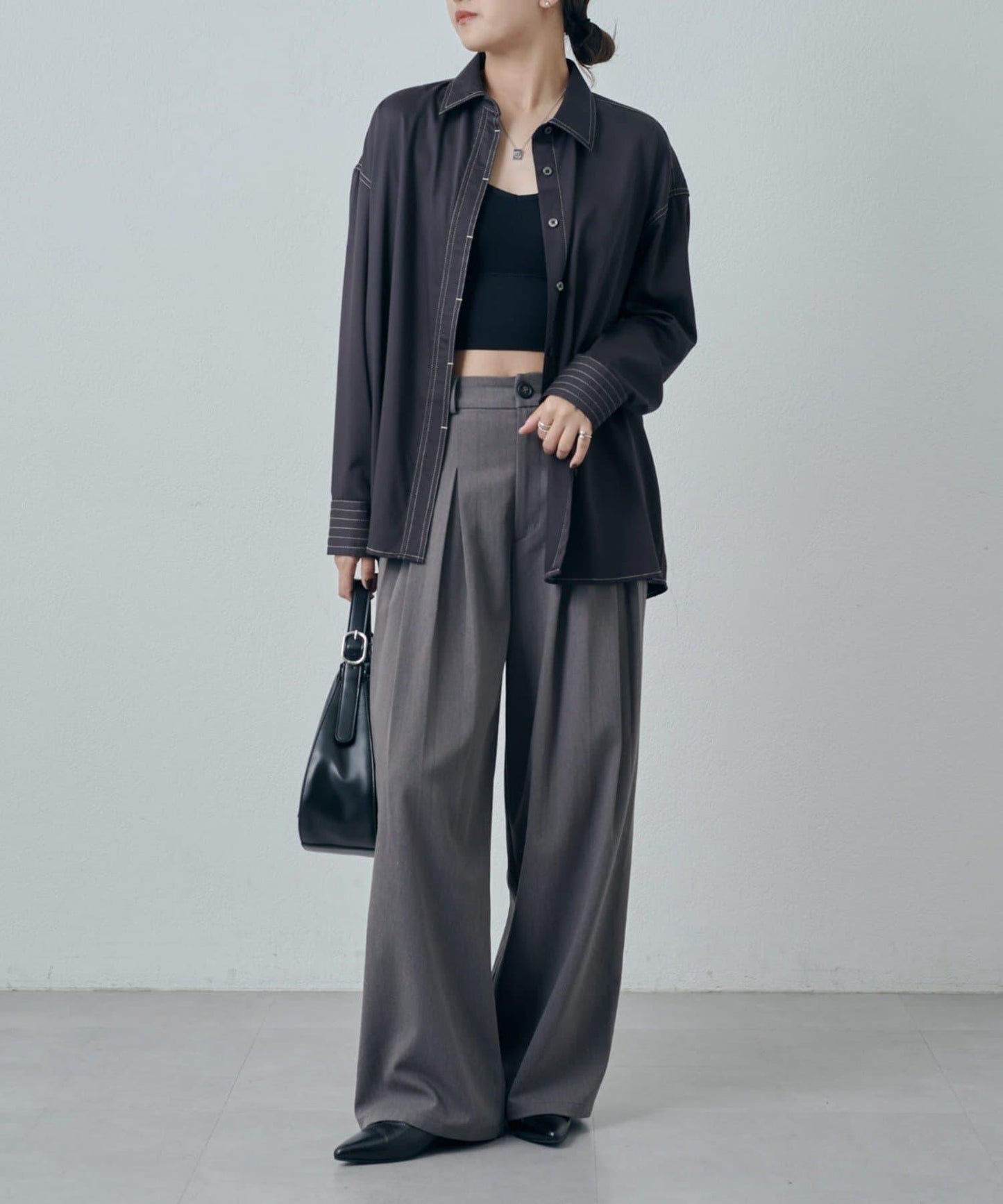 竹纖維人造絲拼接襯衫