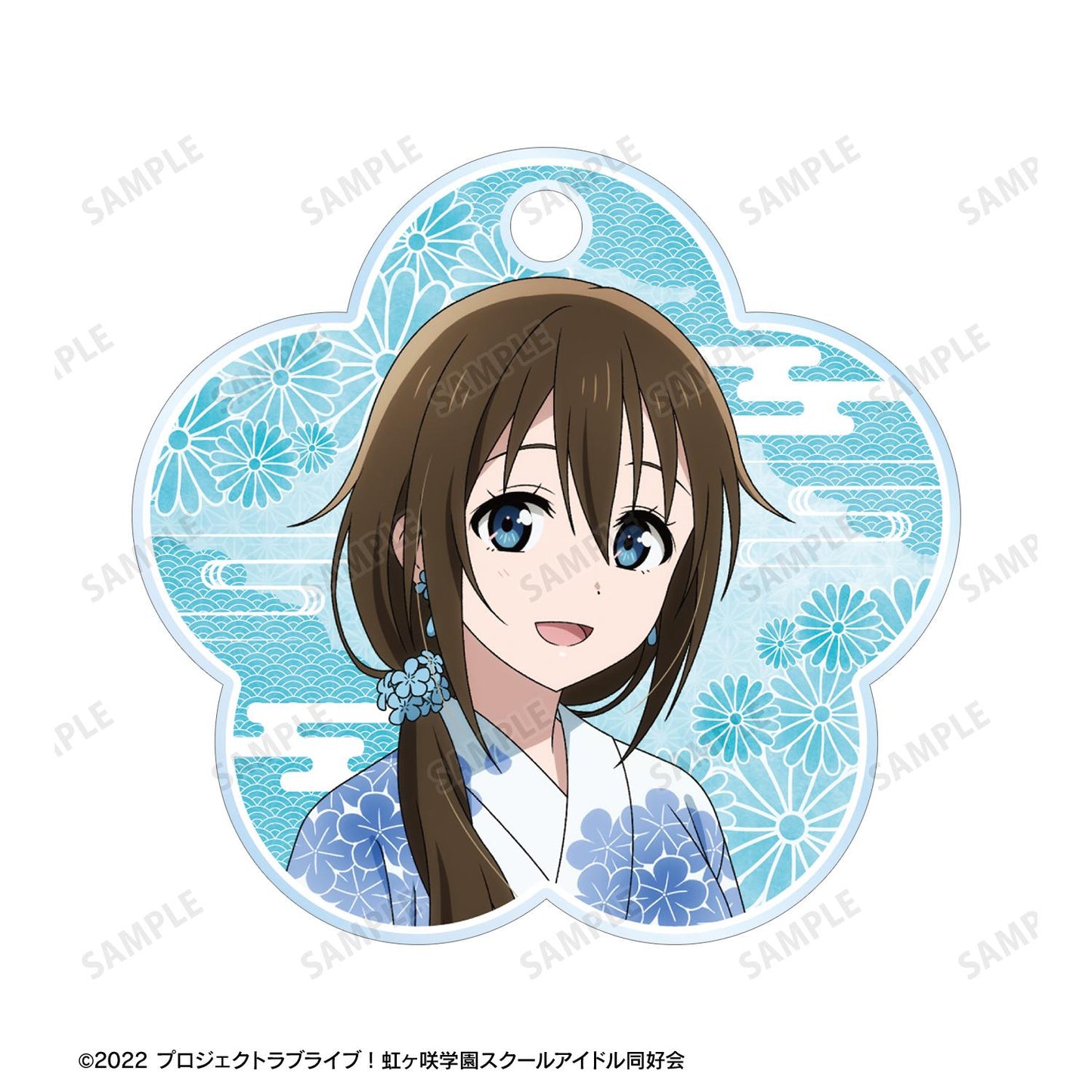 LoveLive!虹咲學園學園偶像同好會_新繪插畫 櫻坂雫 廟會ver. 雙連線亞克力鑰匙扣