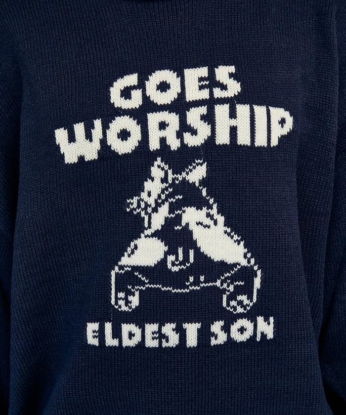 法鬥犬圖案針織衫