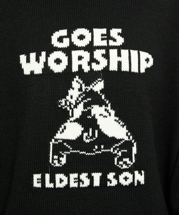 法鬥犬圖案針織衫