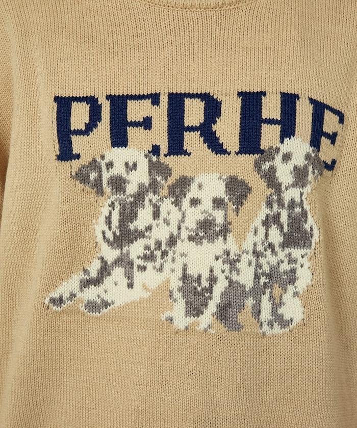 達爾馬提亞犬圖案提花針織衫
