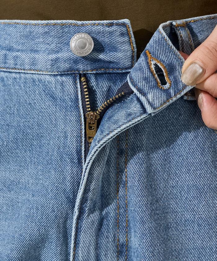 直筒寬鬆牛仔褲