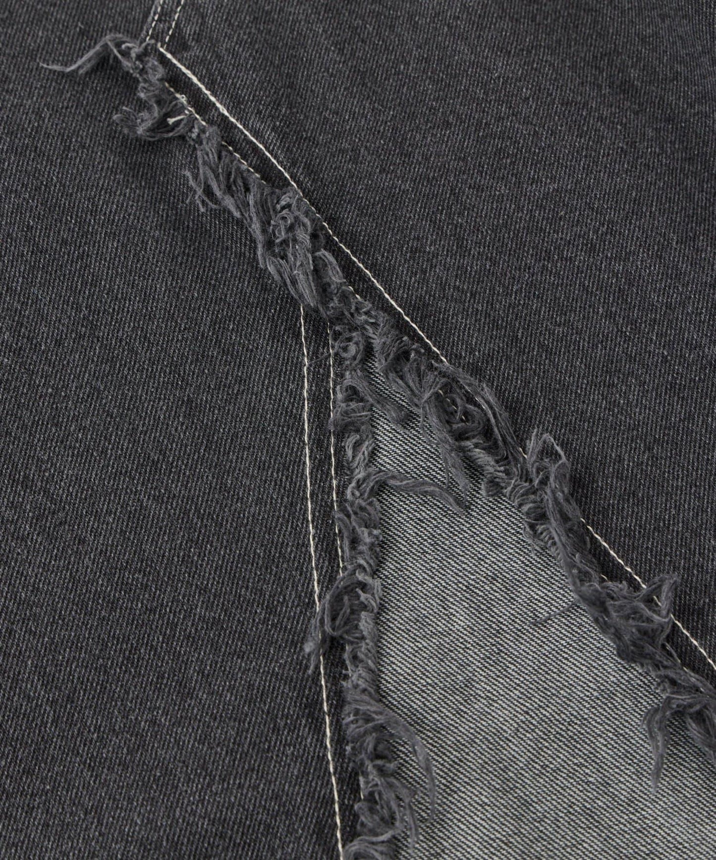 流蘇拼接牛仔喇叭裙