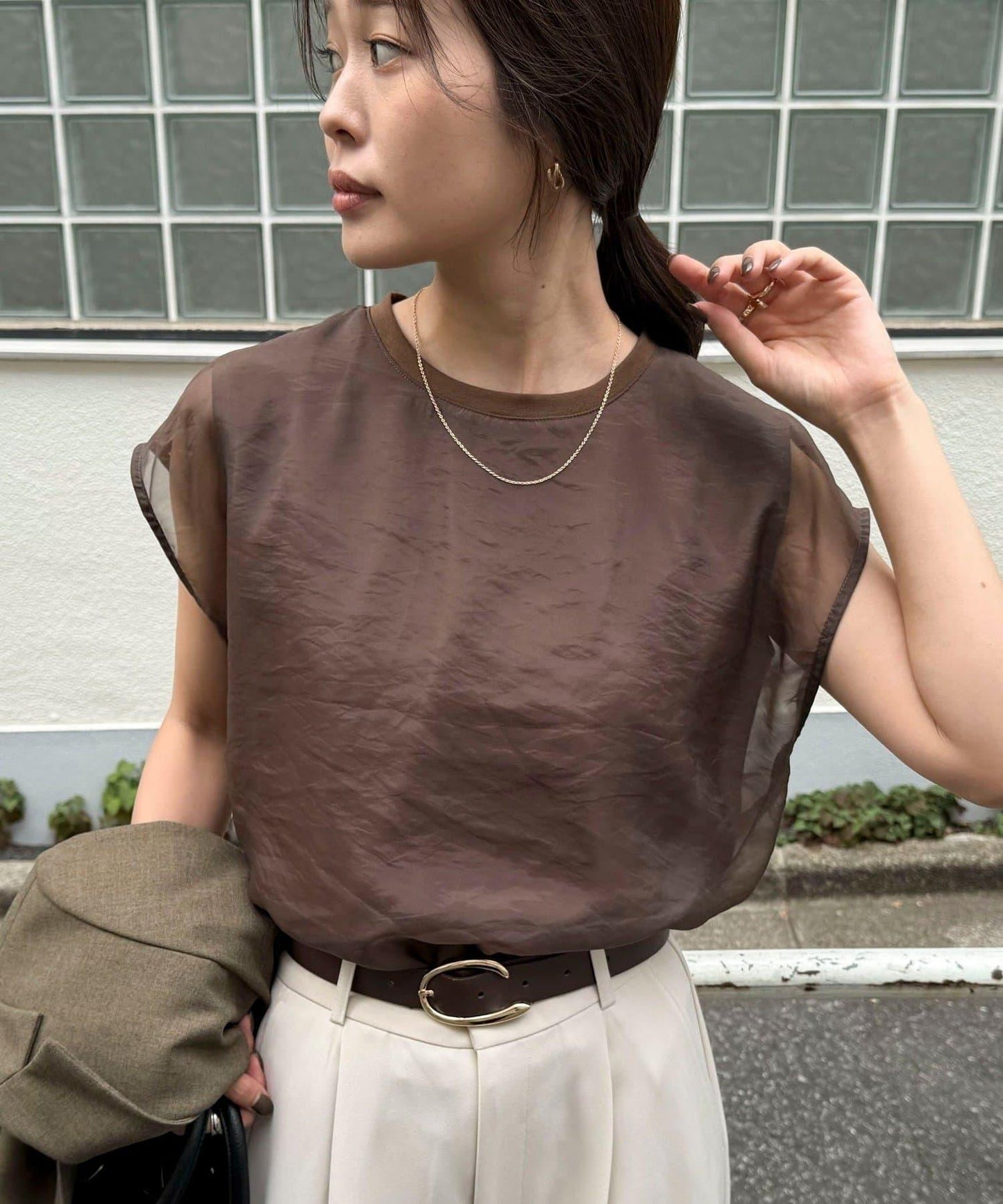【因大受歡迎再次開售!】透視歐根紗疊層無袖上衣