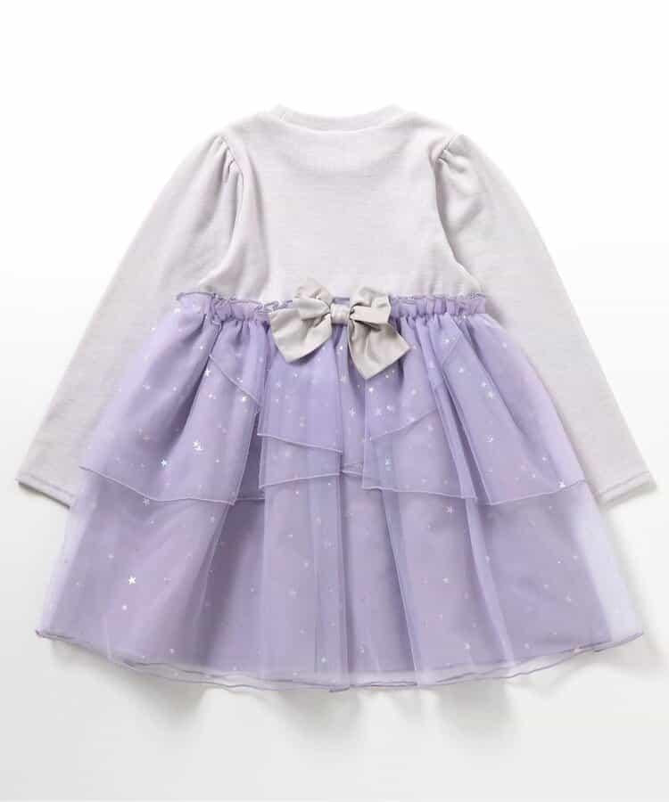 花瓣網紗蝴蝶結揹帶連衣裙