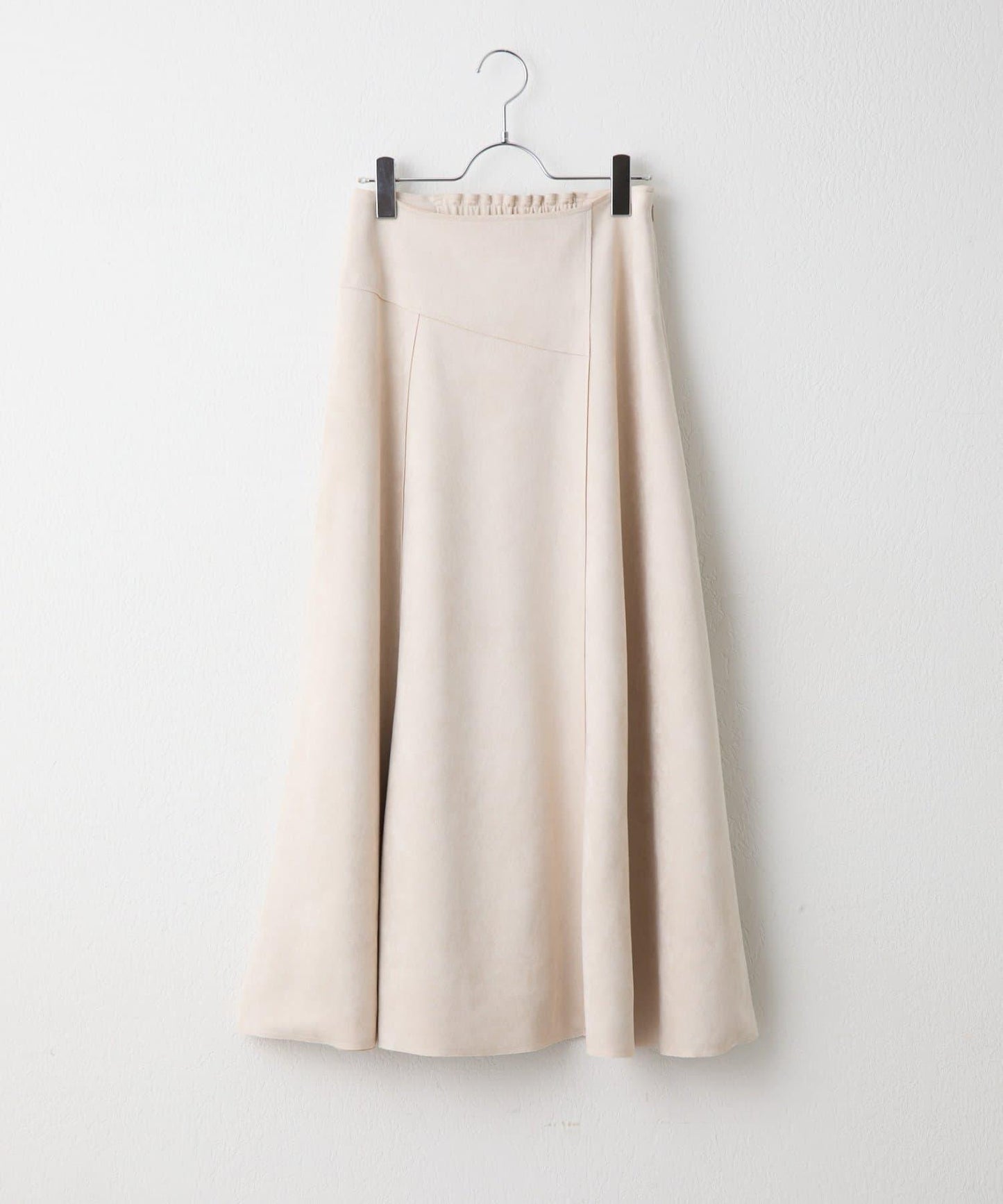 麂皮拼接喇叭裙