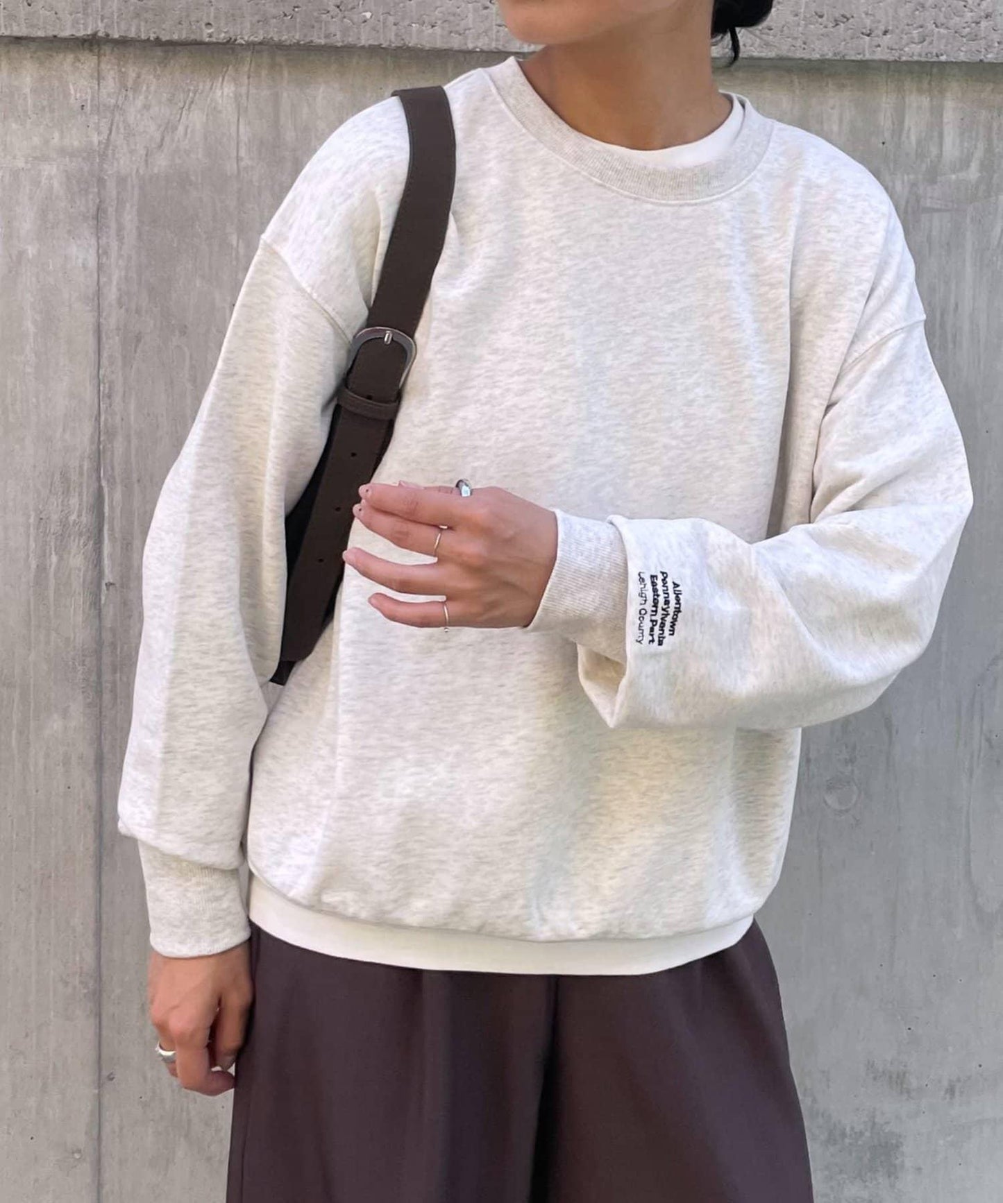【LEI企畫/】衛衣袖部刺繡套頭衫