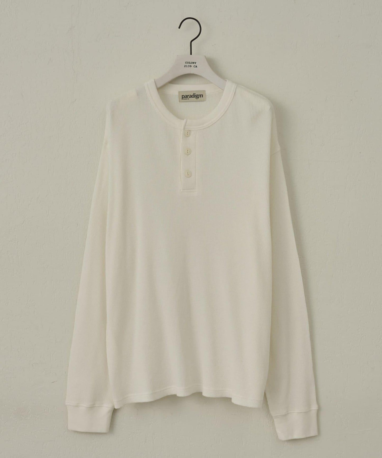 【paradigm】燃氣烤華夫格亨利領長袖T恤