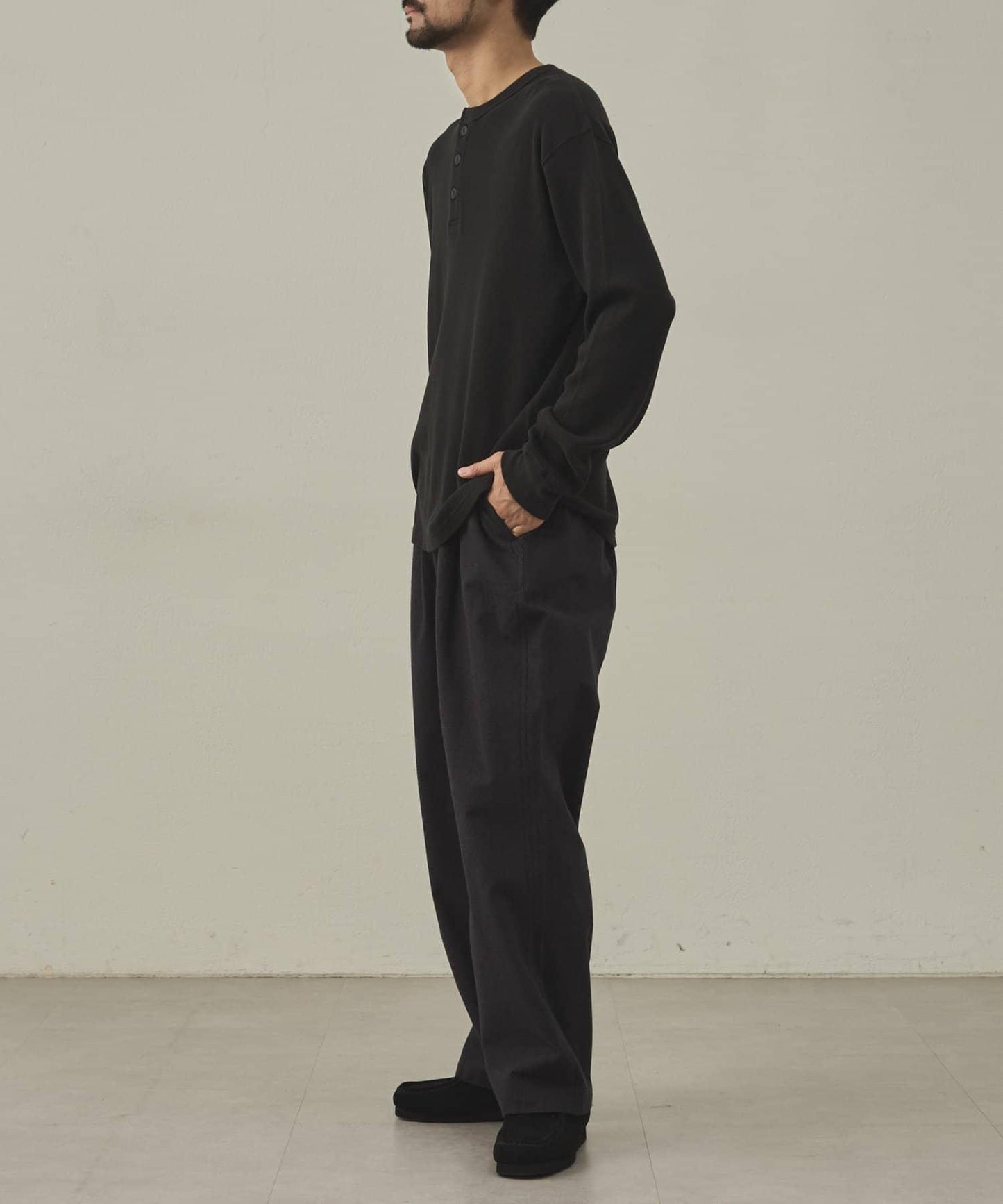 【paradigm】燃氣烤華夫格亨利領長袖T恤