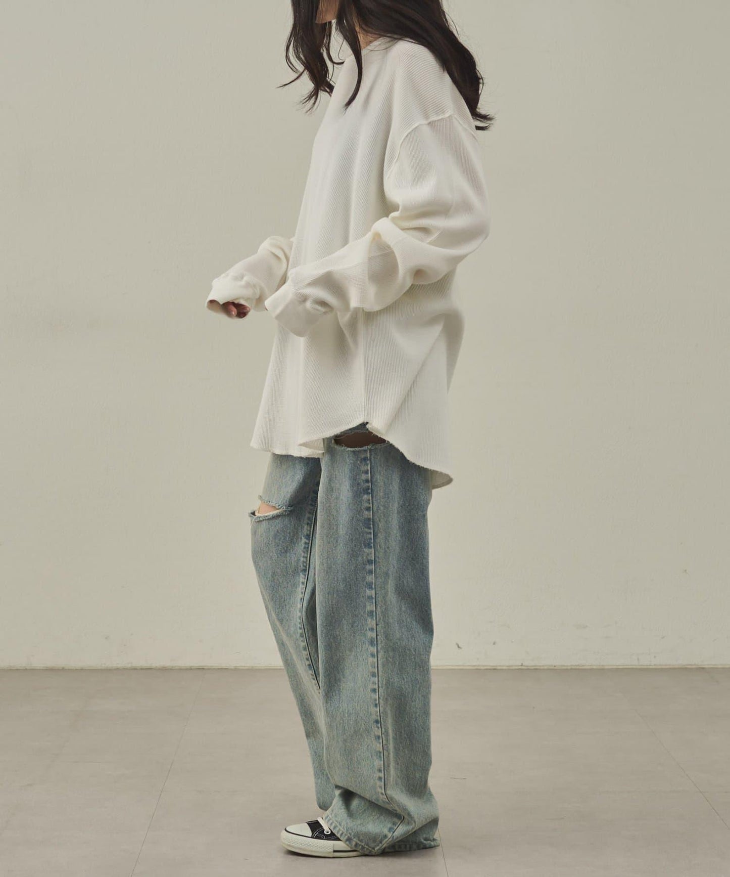 【paradigm】燃氣烤華夫格圓領長袖T恤