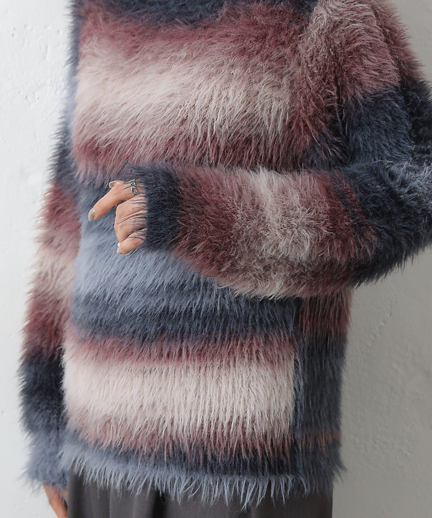 漸變羽毛針織衫