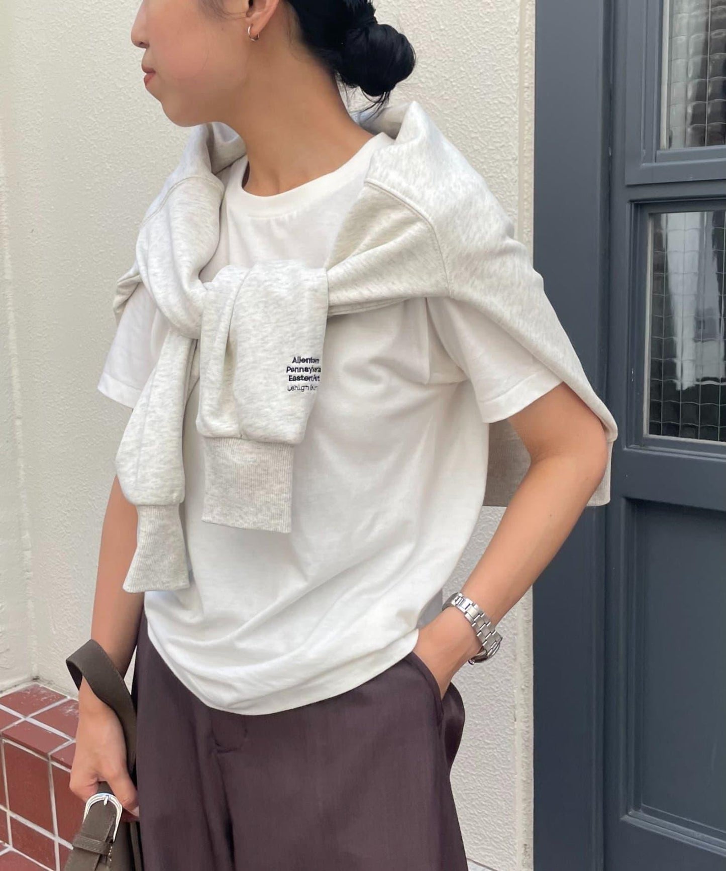 【LEI企畫/】衛衣袖部刺繡套頭衫