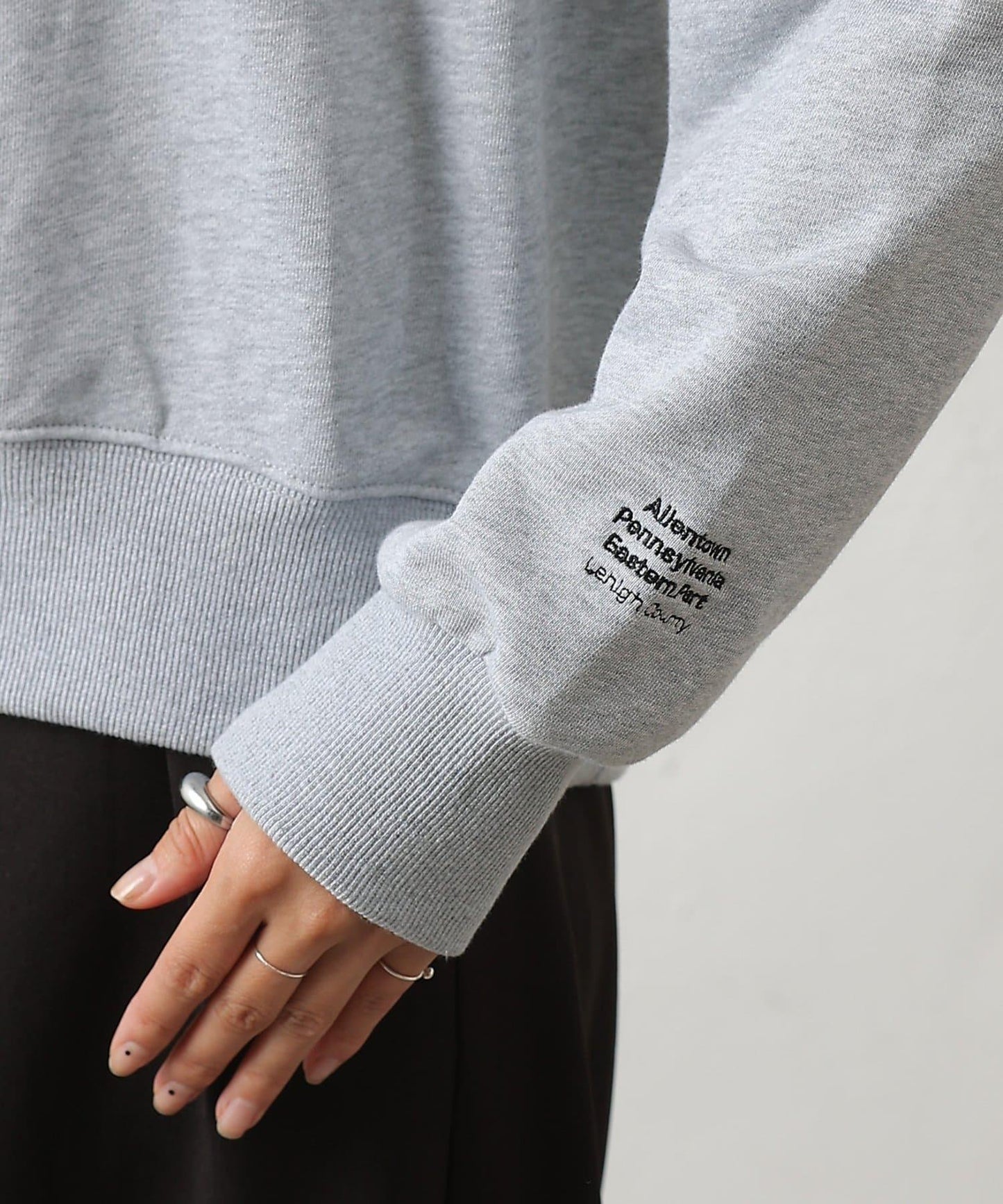 【LEI企畫/】衛衣袖部刺繡套頭衫