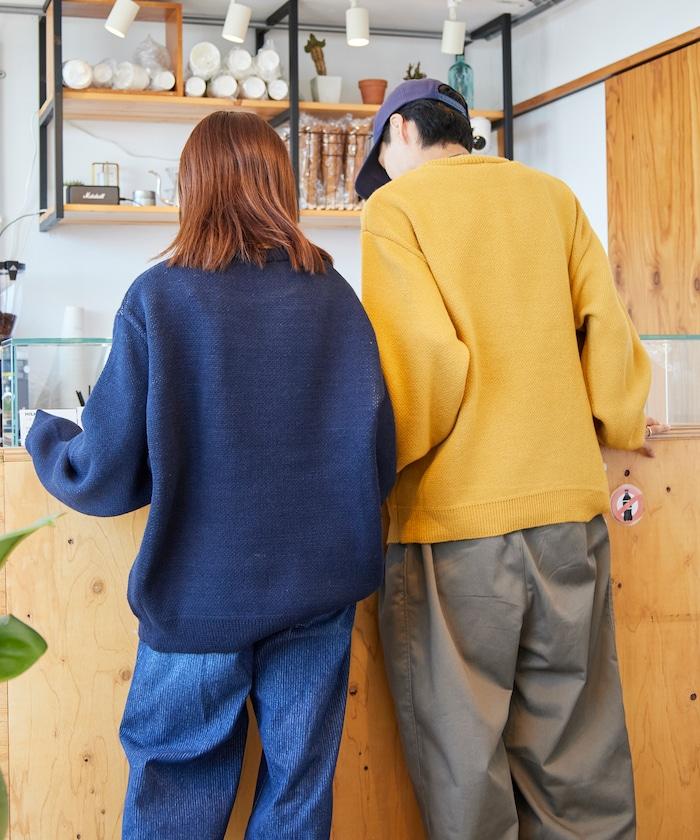 HOLIDAY ICECREAM×FREAK'S STORE/ホリデーアイスクリーム 特別款 寬鬆版型 提花 圓領 針織衫【限量】