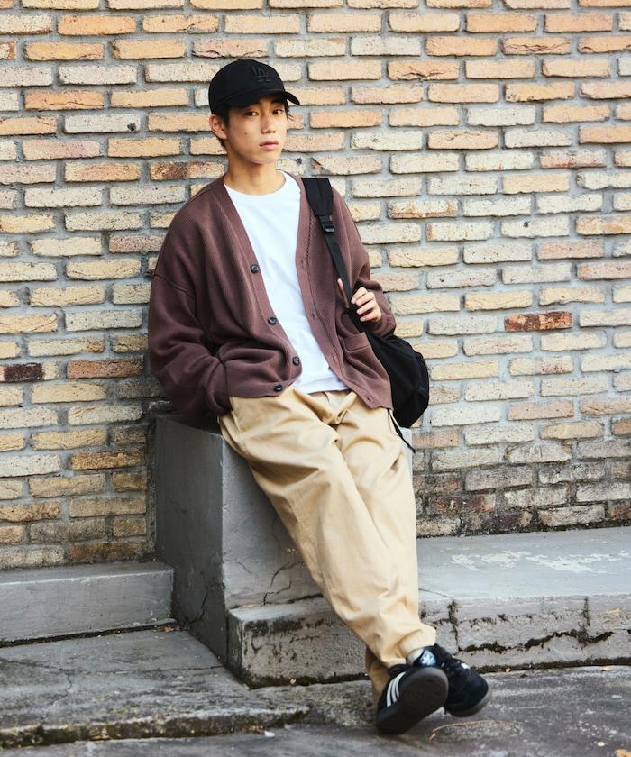 寬鬆版型 單面羅紋拼接 針織開衫