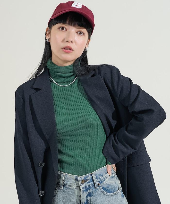可水洗高領針織衫