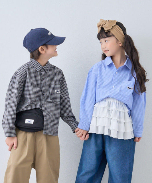 【KIDS】【FOX×TYPY】格子寬鬆襯衫