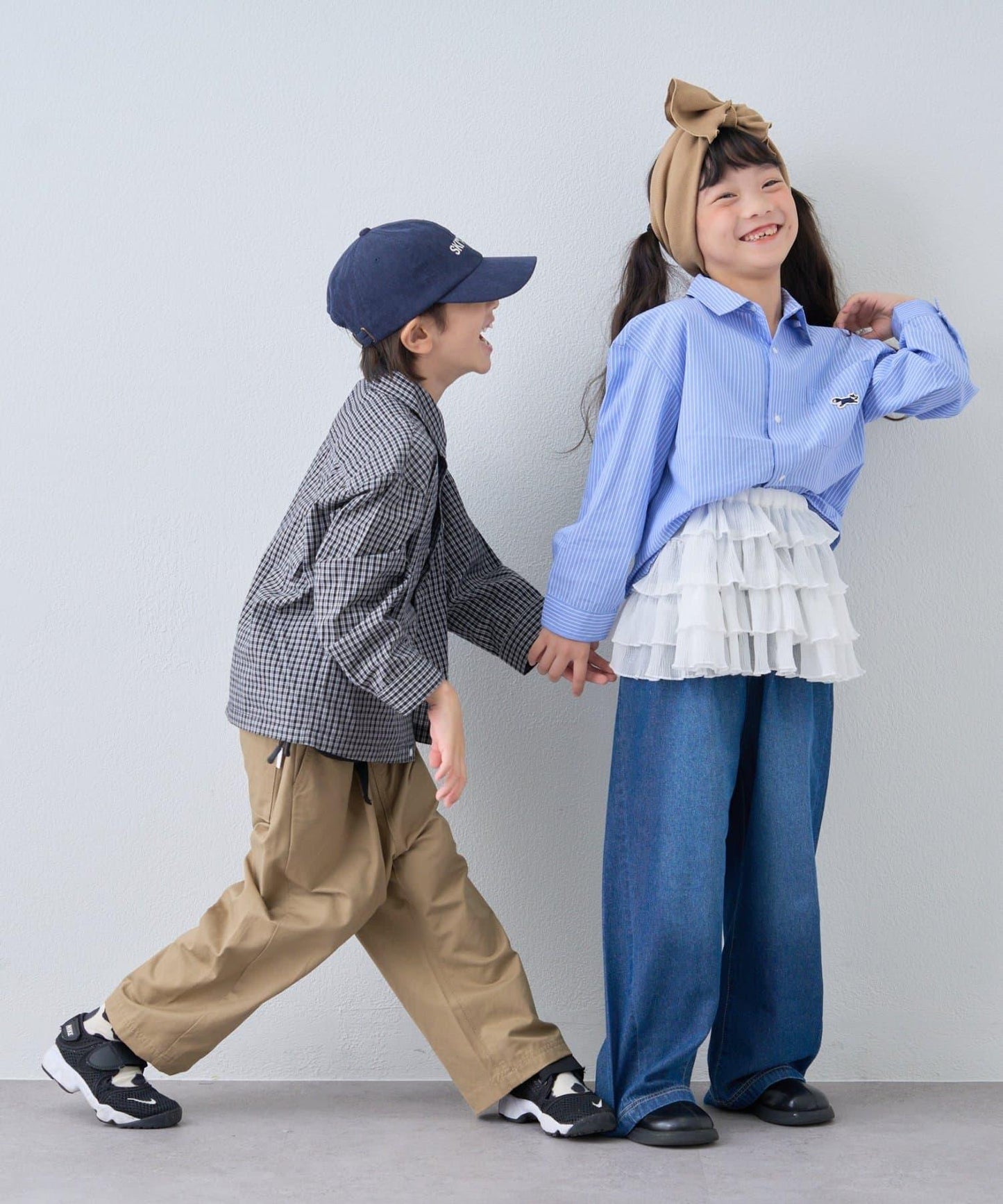 【KIDS】【FOX×TYPY】格子寬鬆襯衫