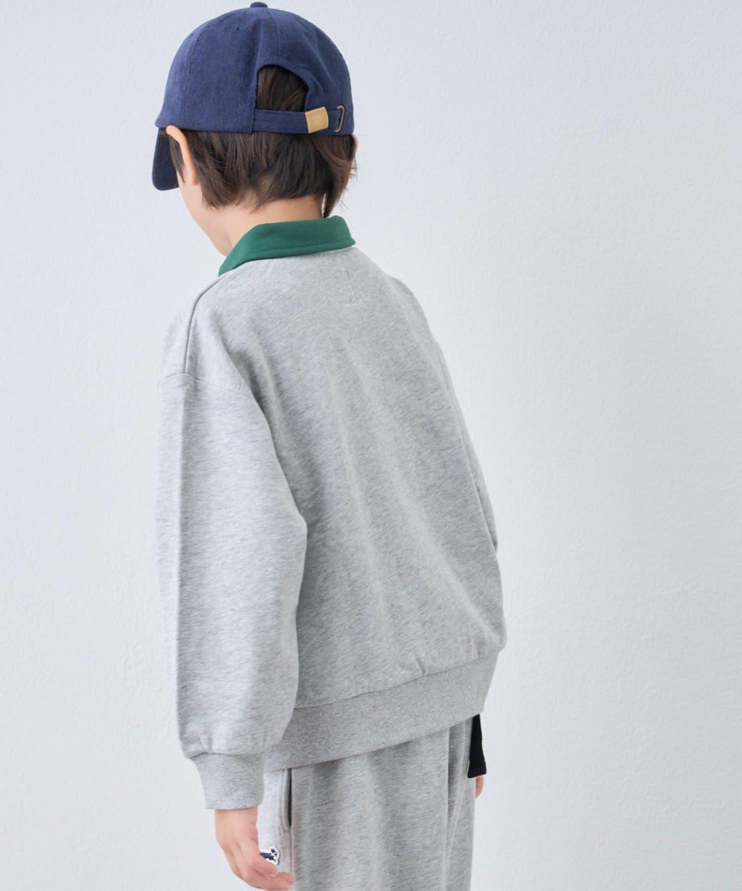【KIDS】【FOX×TYPY】拼色翻領單點裝飾衛衣面料按扣開衫