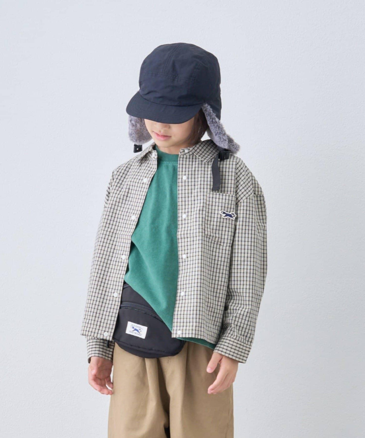 【KIDS】【FOX×TYPY】格子寬鬆襯衫