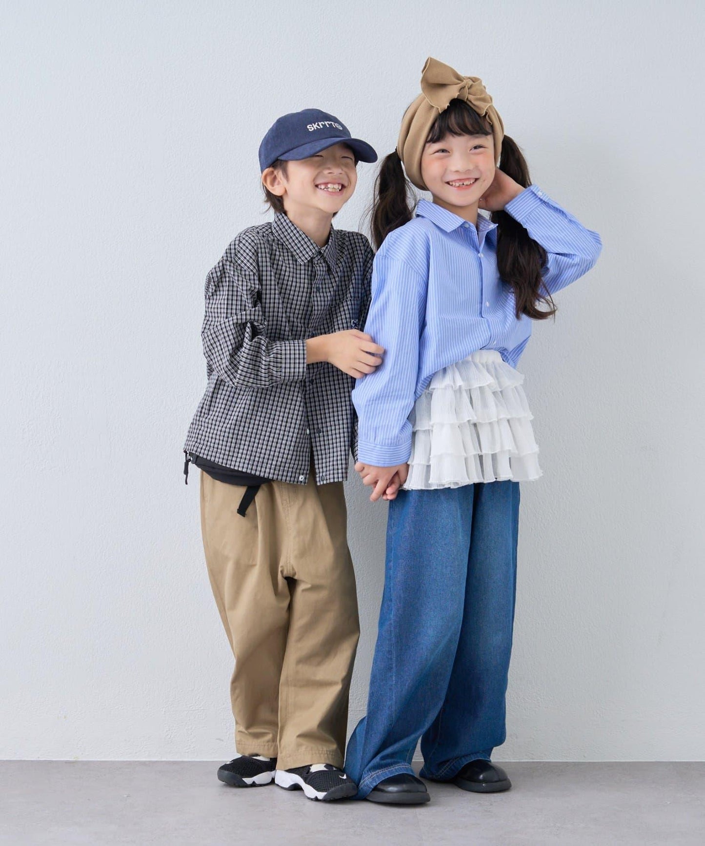 【KIDS】【FOX×TYPY】格子寬鬆襯衫