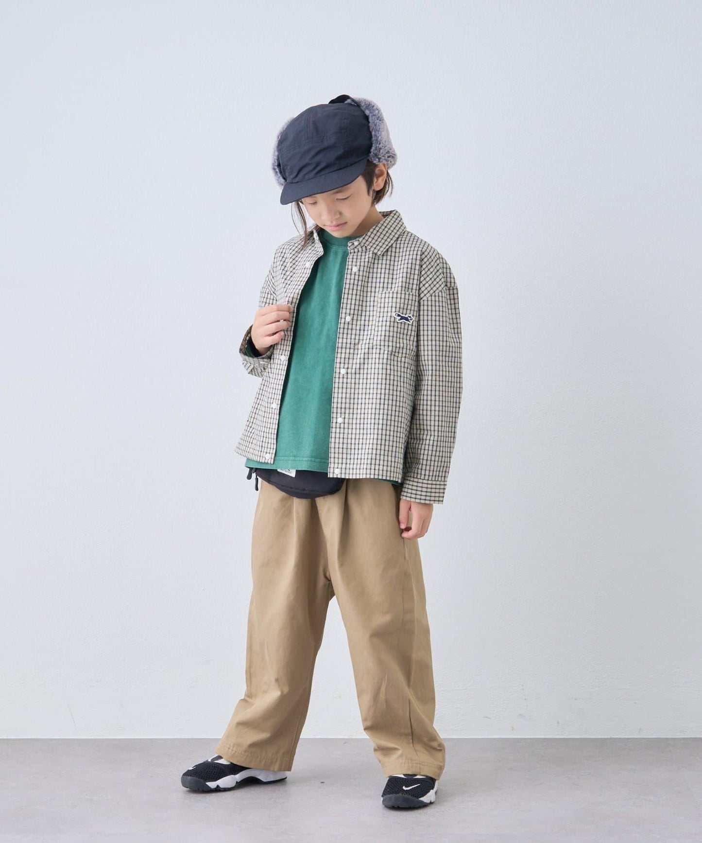 【KIDS】【FOX×TYPY】格子寬鬆襯衫