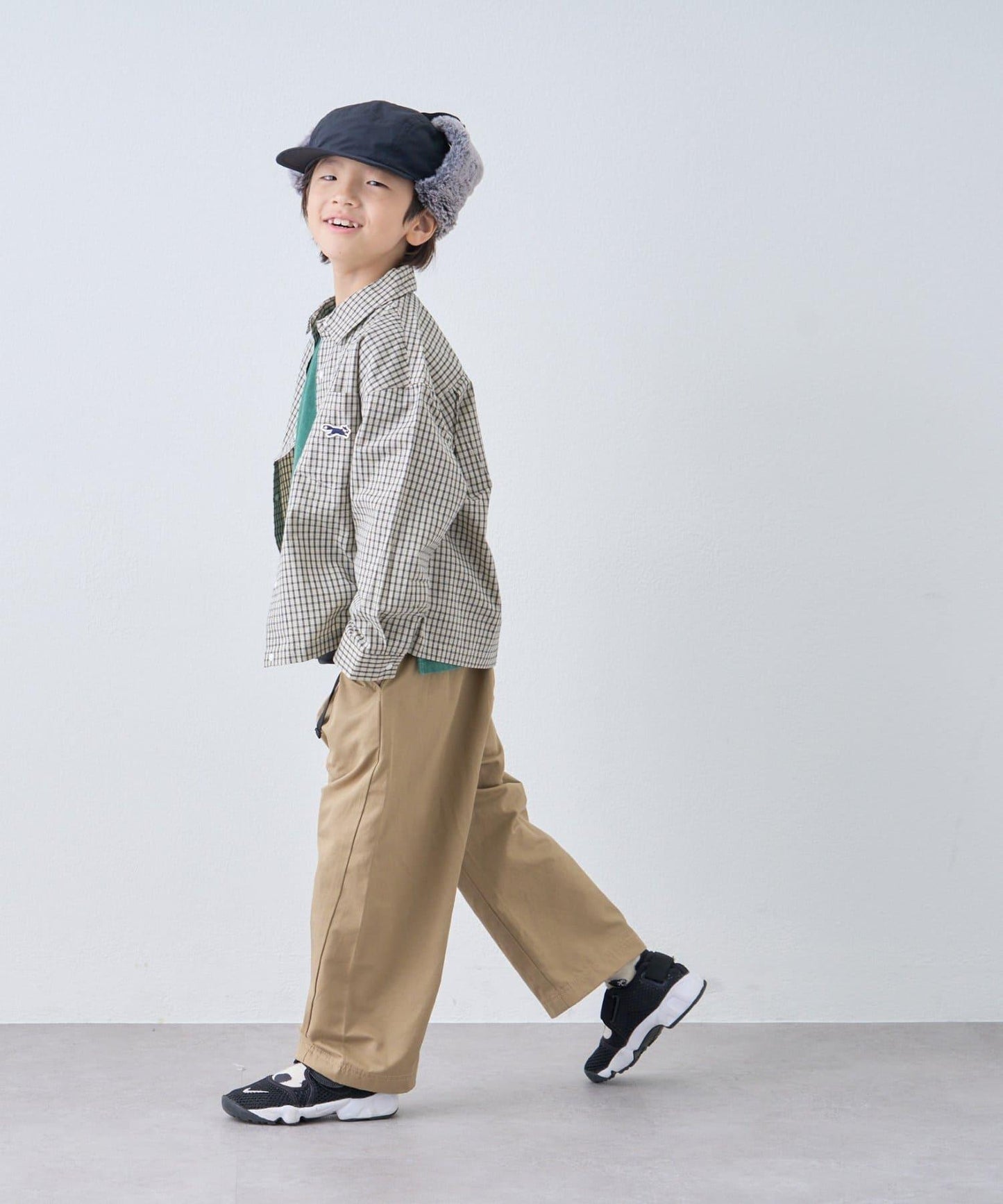 【KIDS】【FOX×TYPY】格子寬鬆襯衫