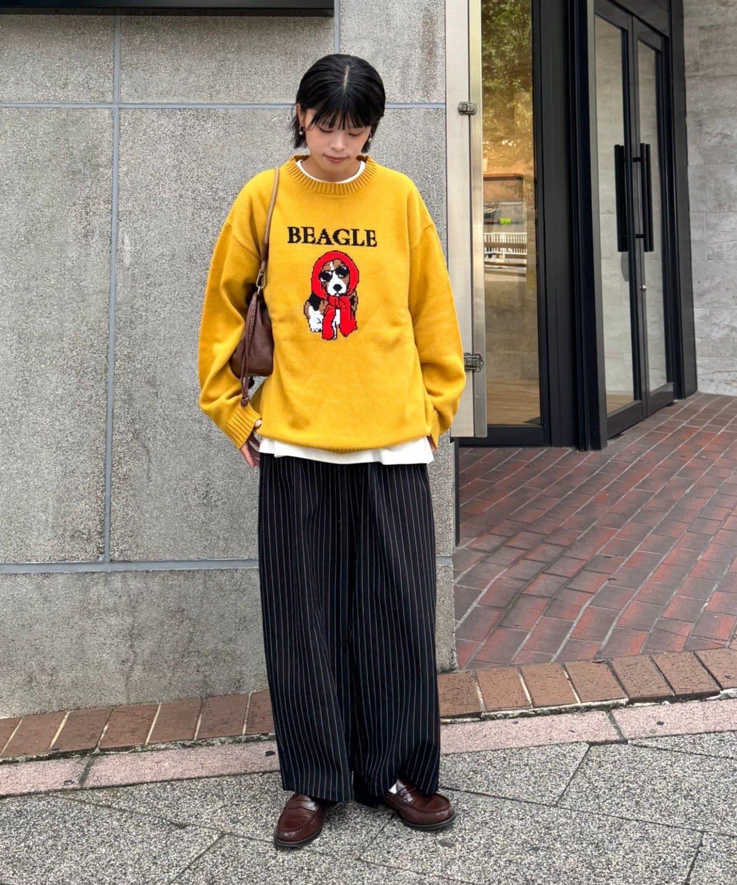 狗狗針織混合標誌提花毛衣