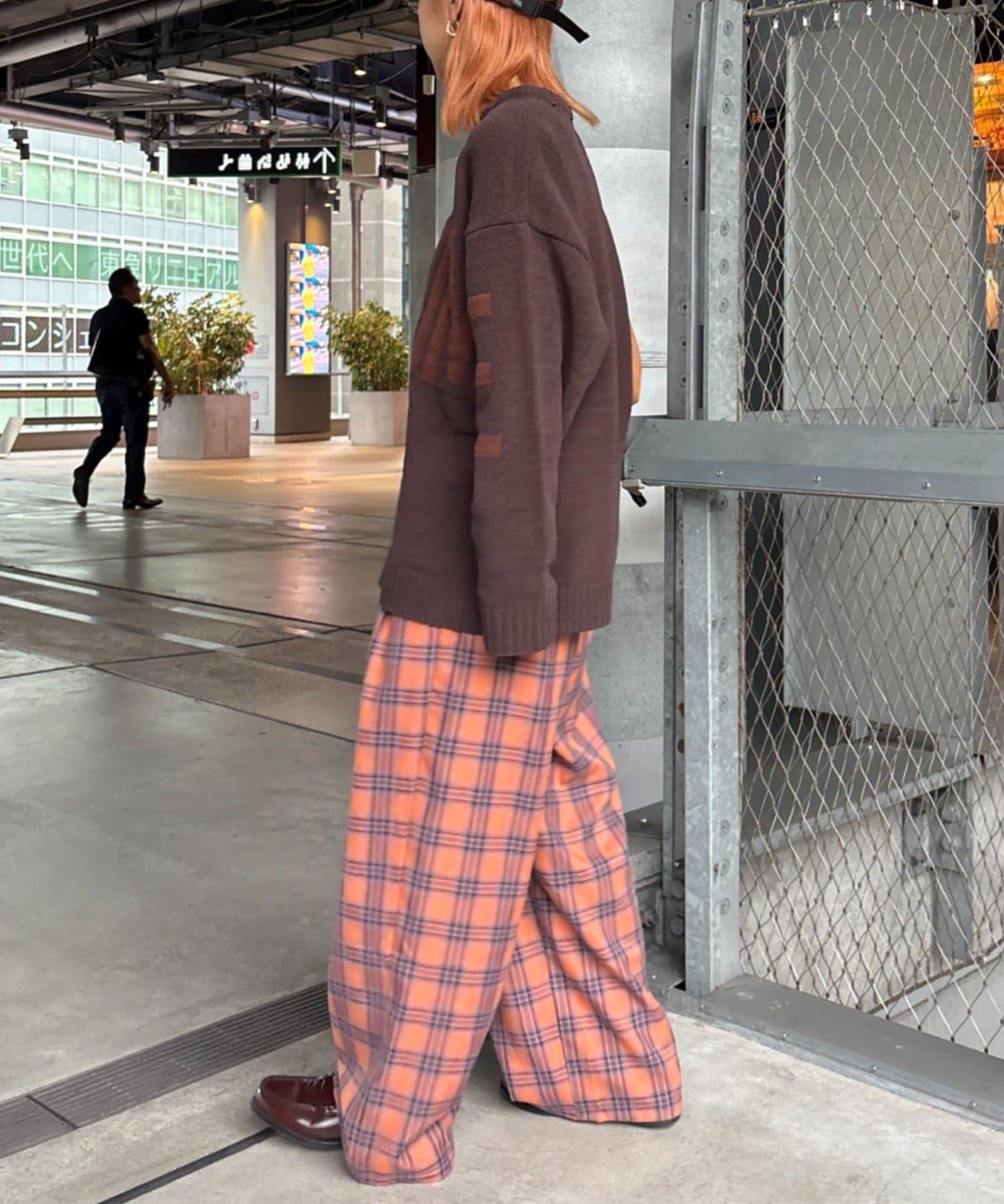 【UNISEX】提花絨標誌針織衫