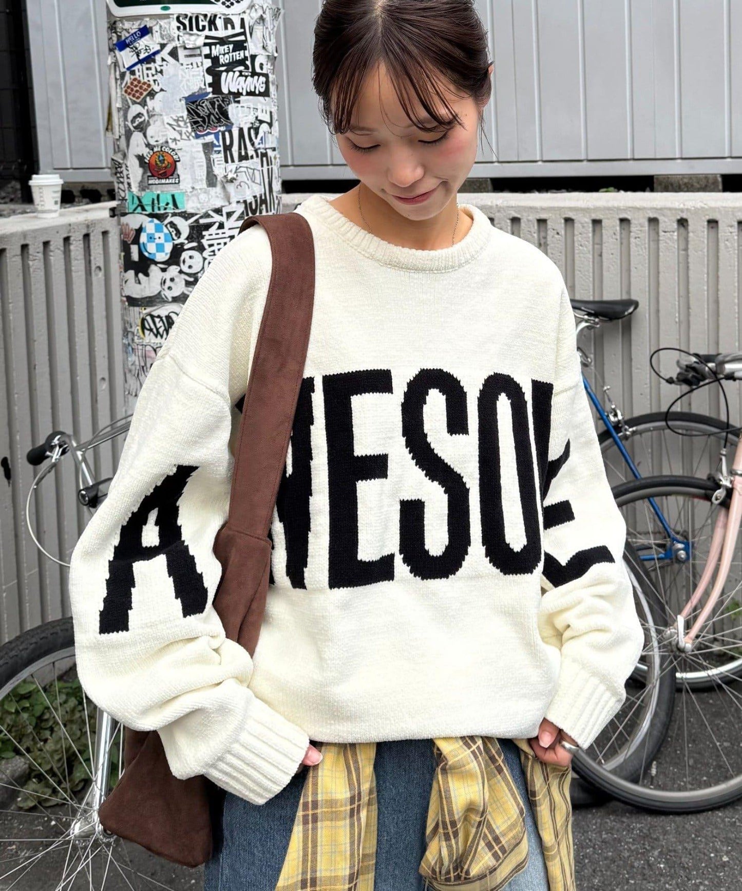 【UNISEX】提花絨標誌針織衫