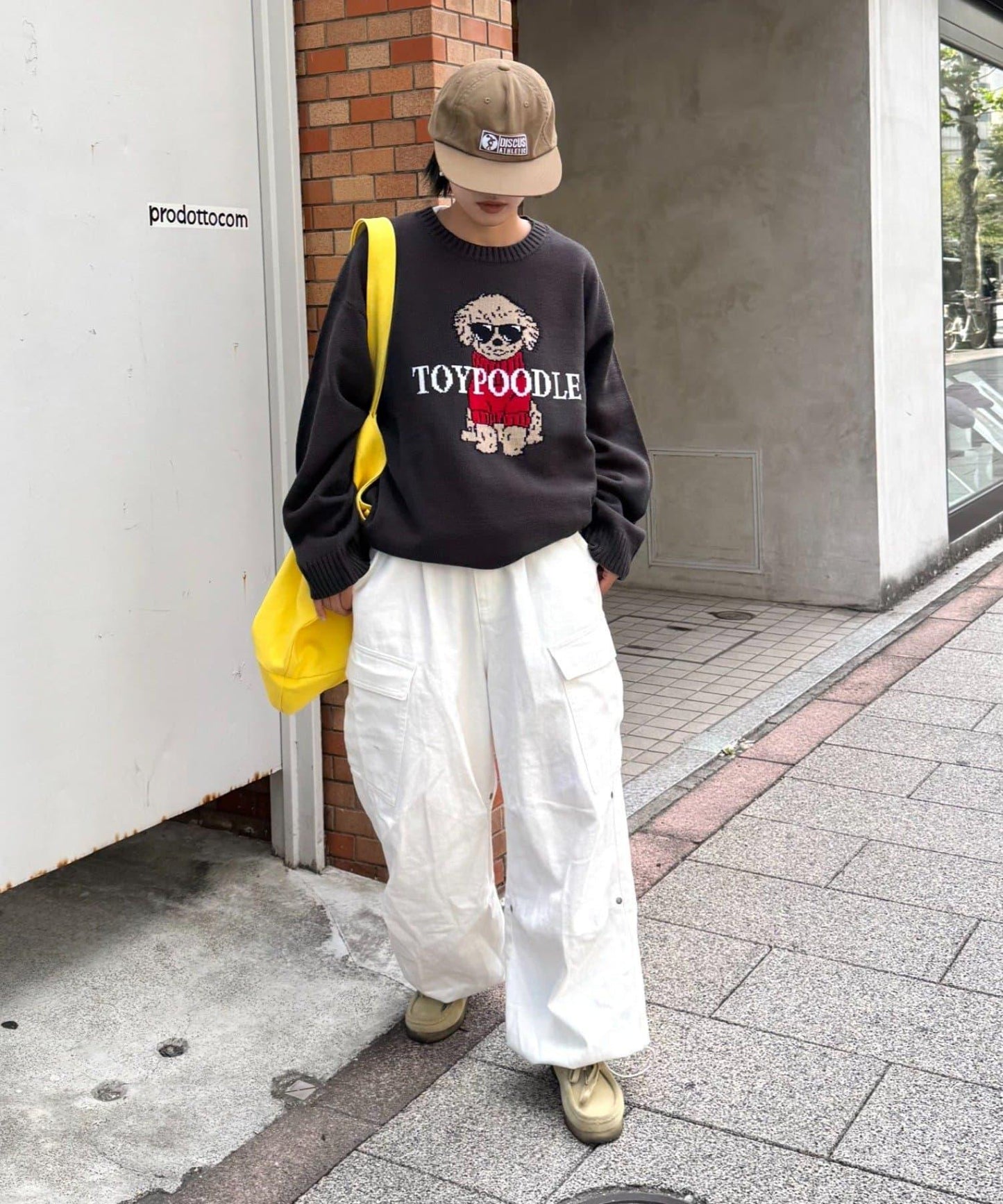 狗狗針織混合標誌提花毛衣