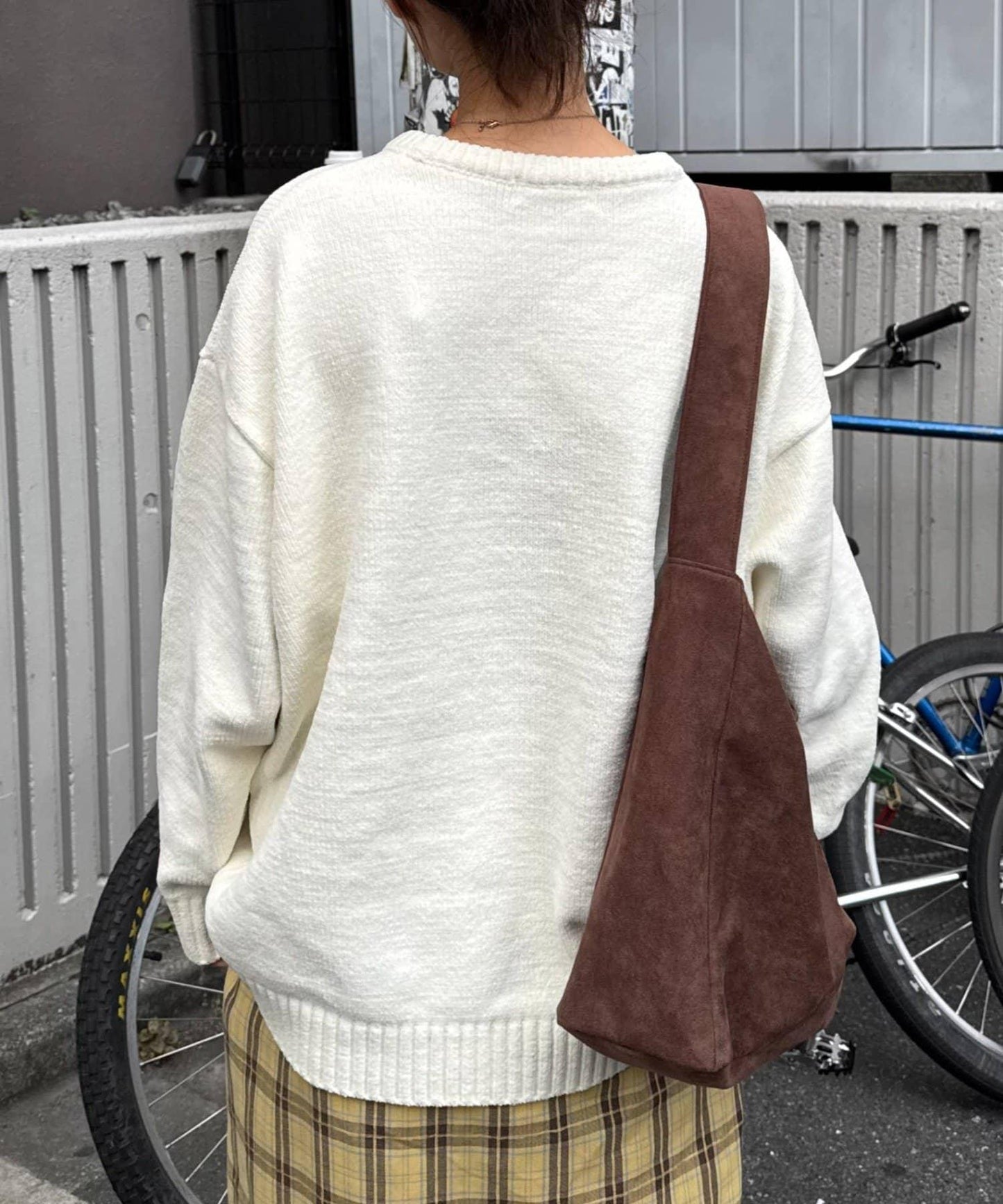 【UNISEX】提花絨標誌針織衫