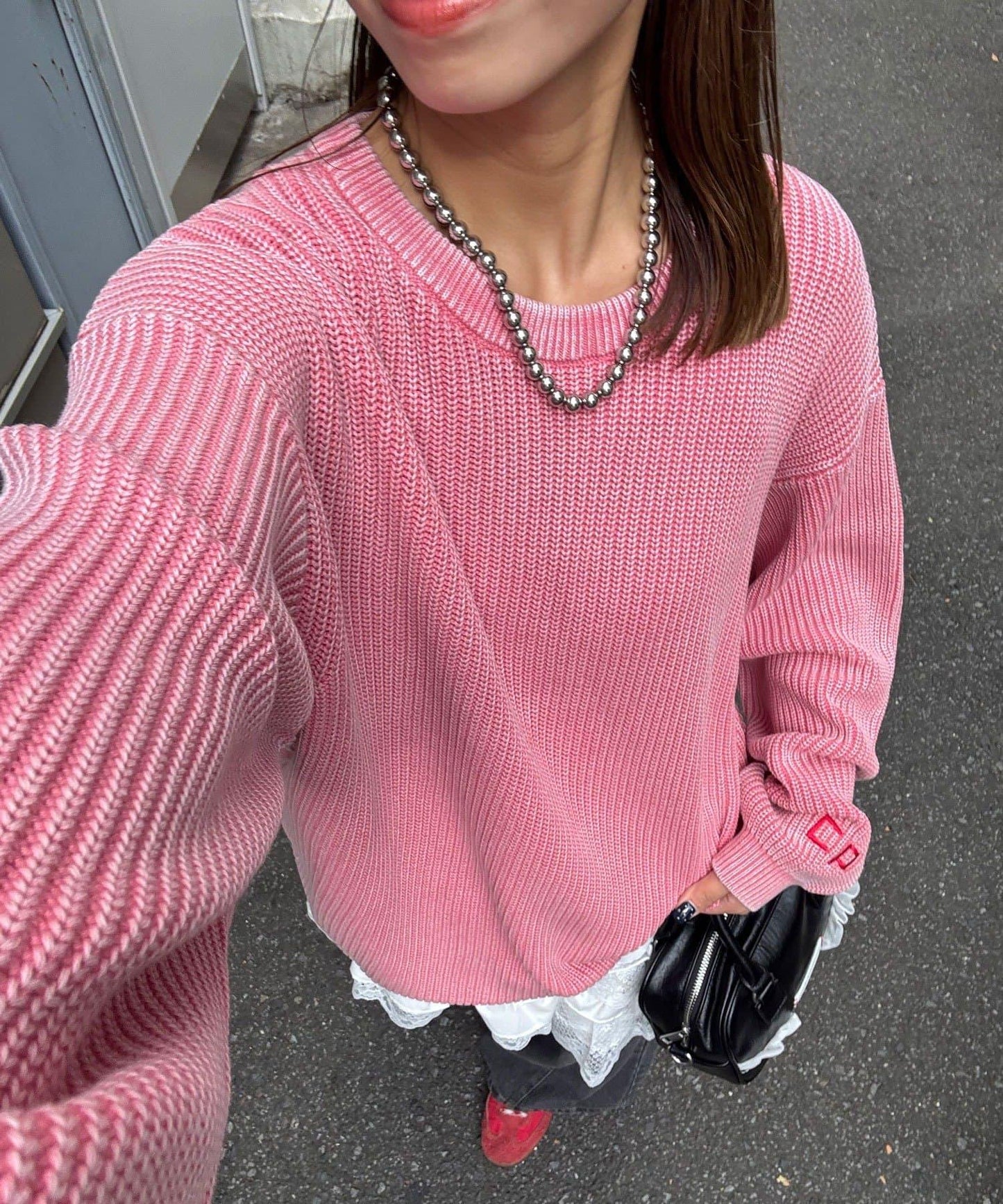 石洗針織套頭衫