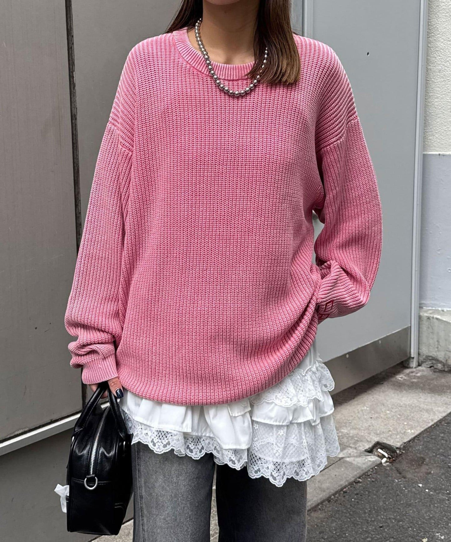 石洗針織套頭衫