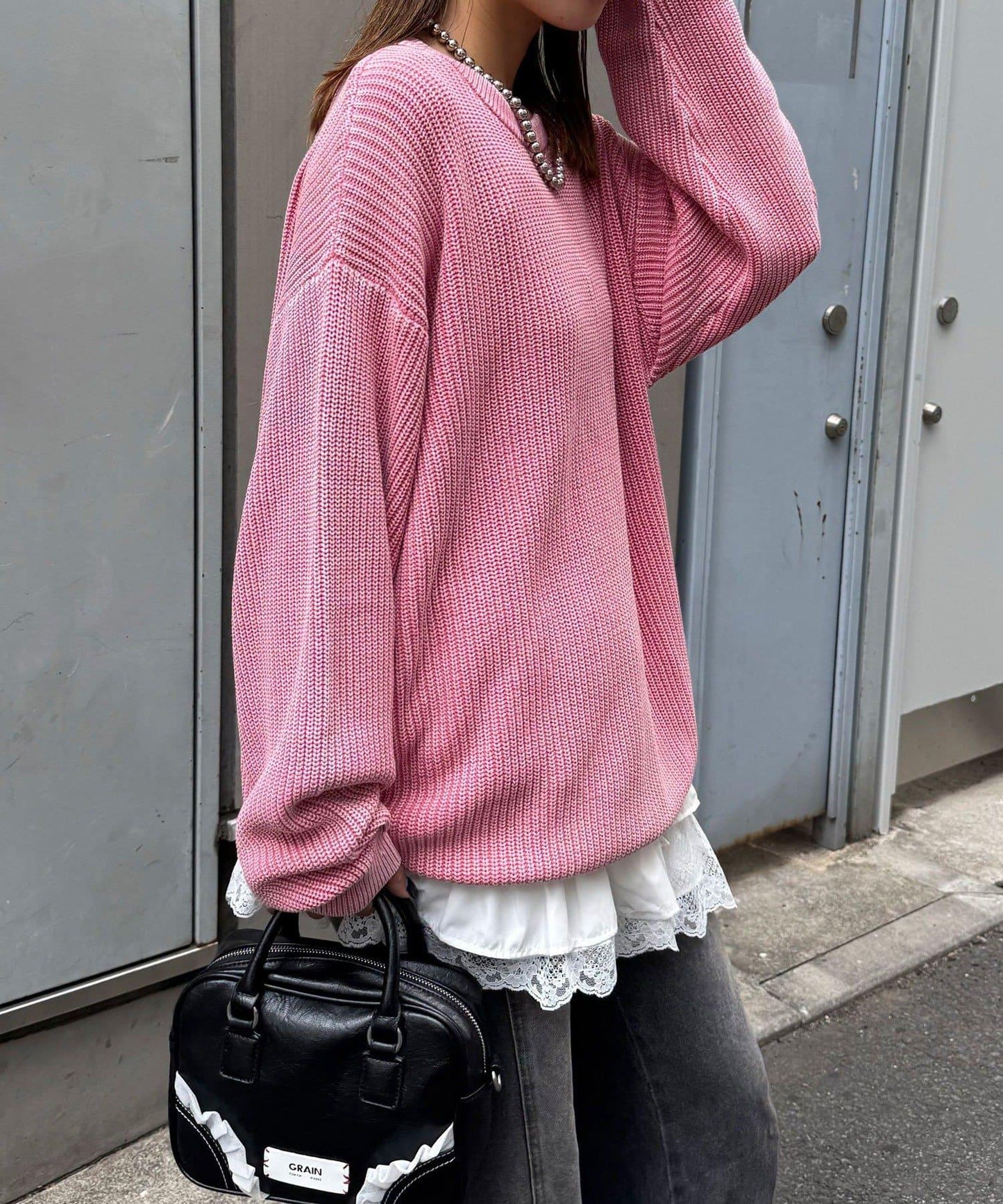 石洗針織套頭衫