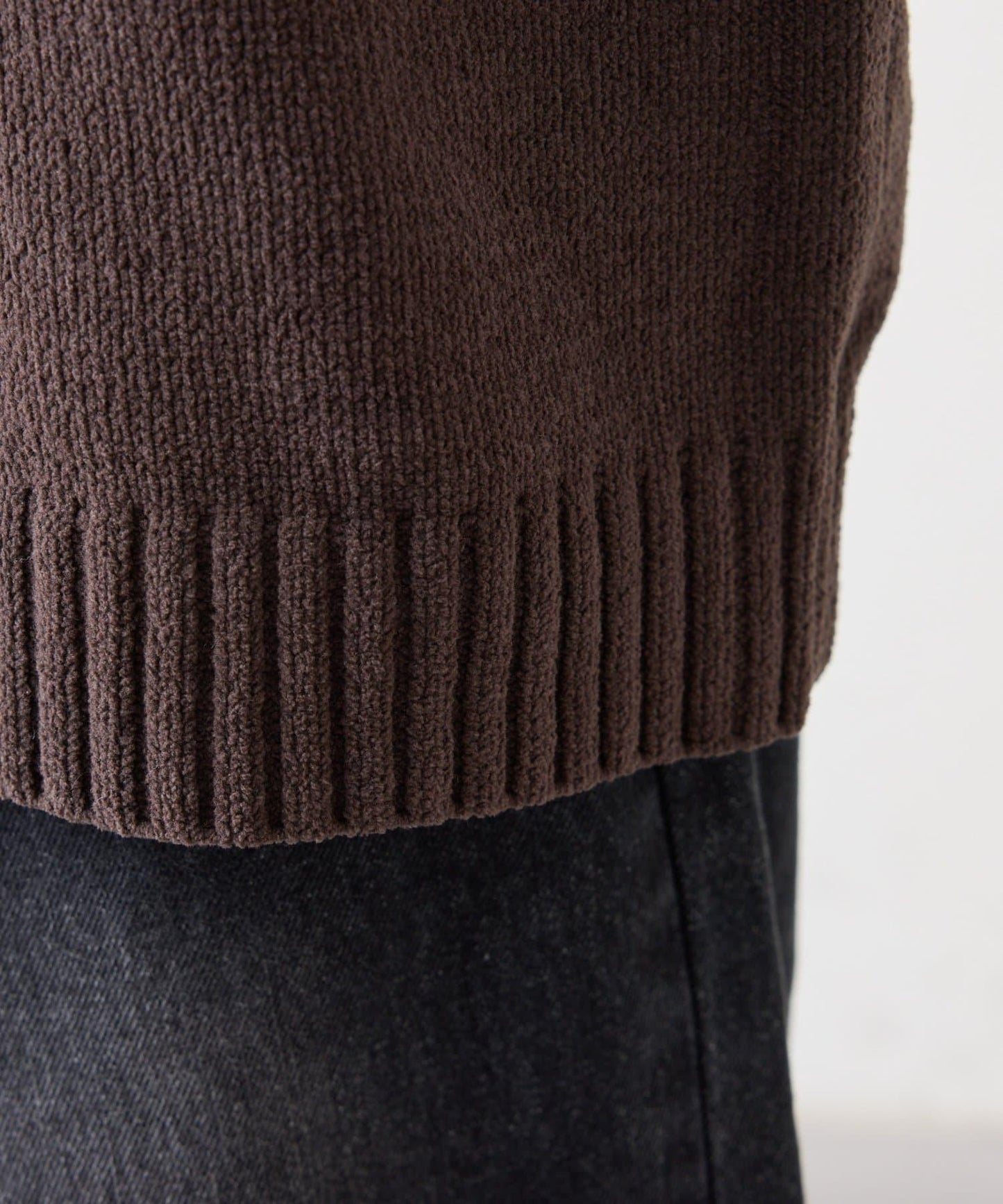 【UNISEX】提花絨標誌針織衫